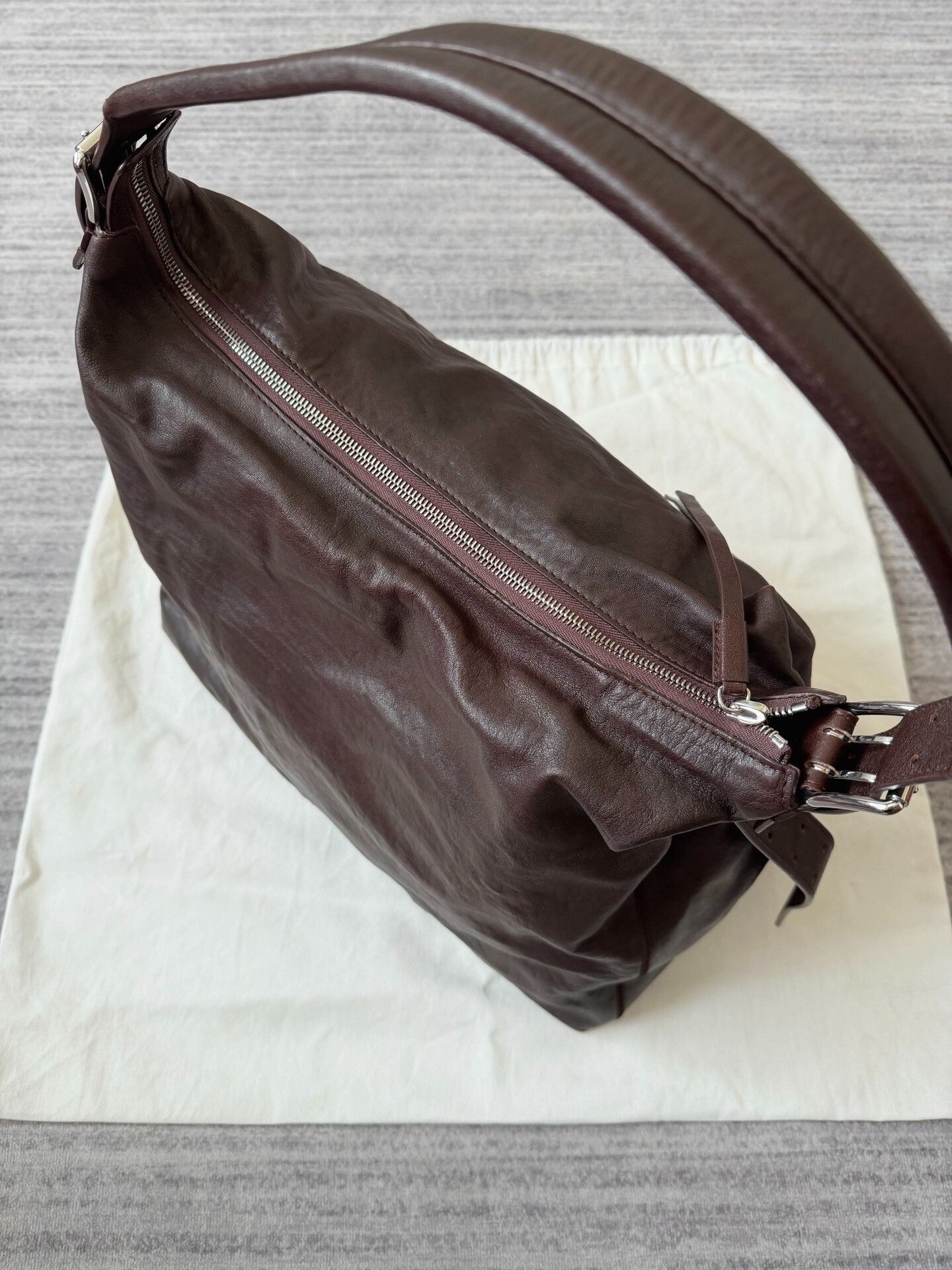 Lemaire Lemaire Belted Hobo Leather Tote Size ONE SIZE - 3 Thumbnail