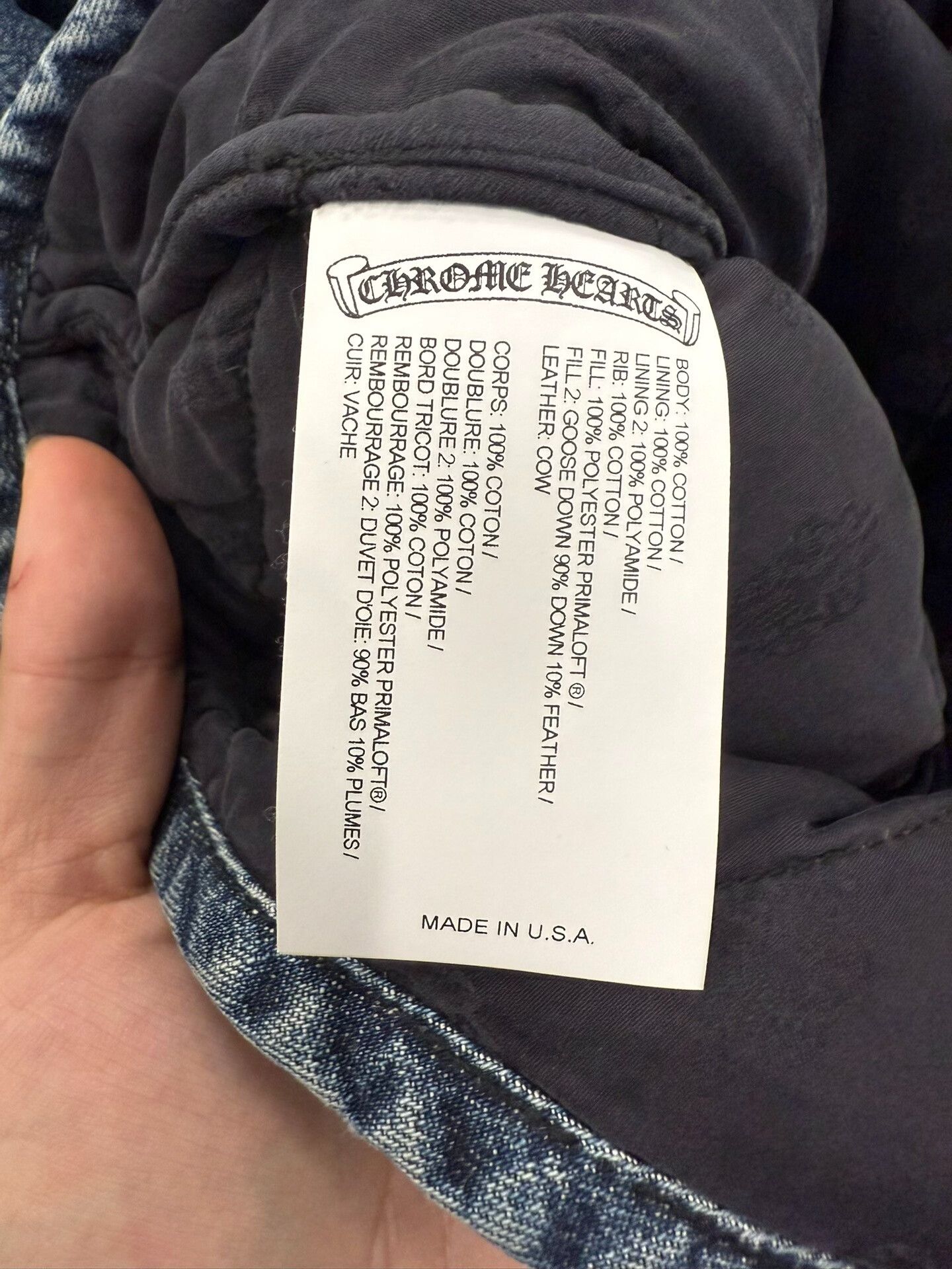 Chrome Hearts Chrome Hearts Diamond Quilted Denim Down Jacket Size US M / EU 48-50 / 2 - 5 Thumbnail