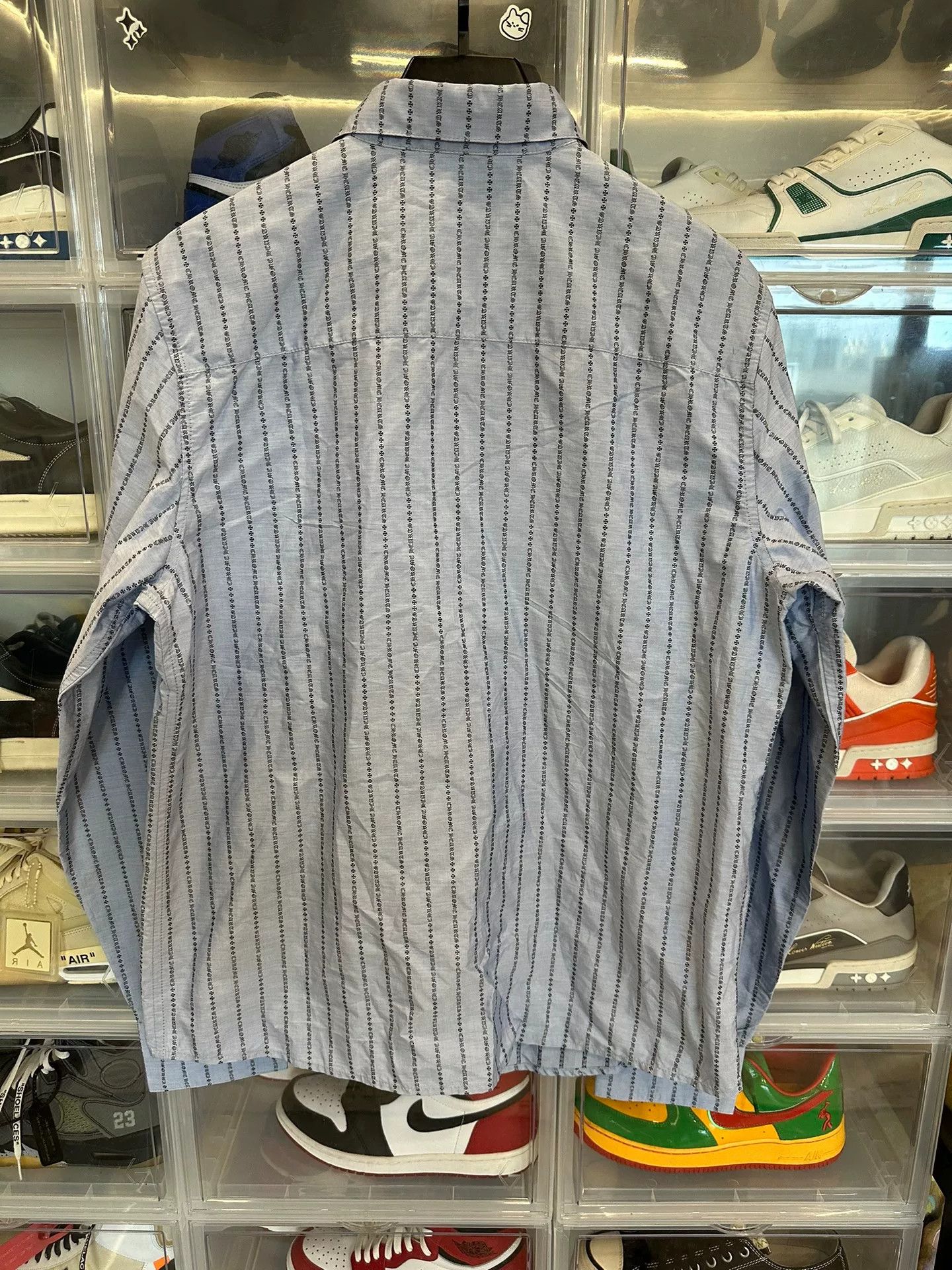 Chrome Hearts Chrome Hearts Blue Striped Shirt L Size US L / EU 52-54 / 3 - 3 Thumbnail