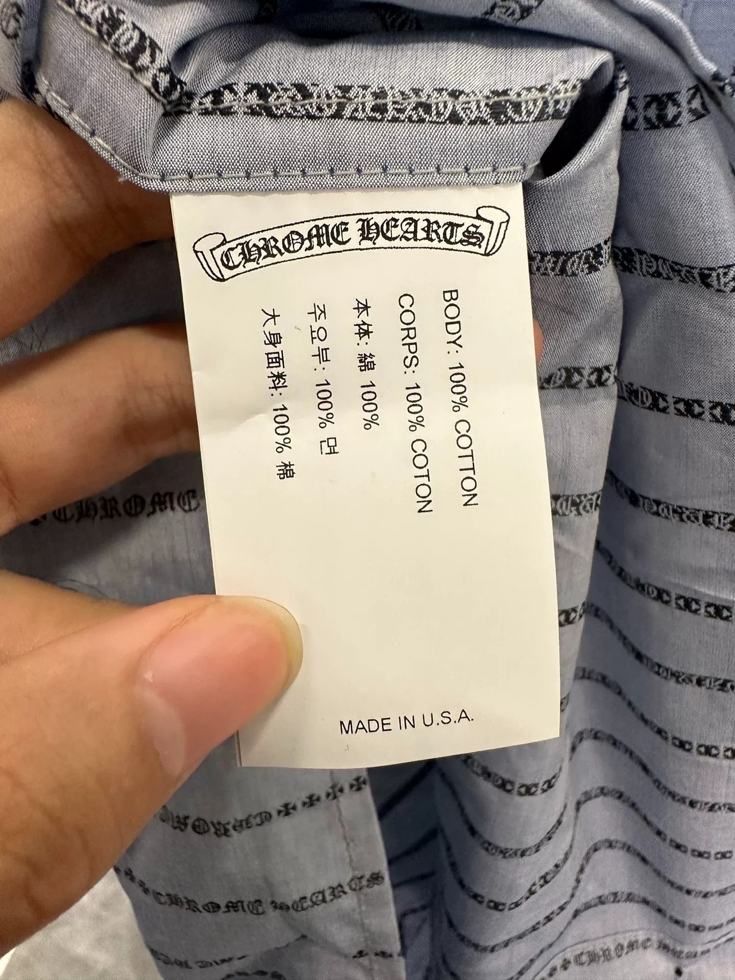 Chrome Hearts Chrome Hearts Blue Striped Shirt L Size US L / EU 52-54 / 3 - 5 Thumbnail