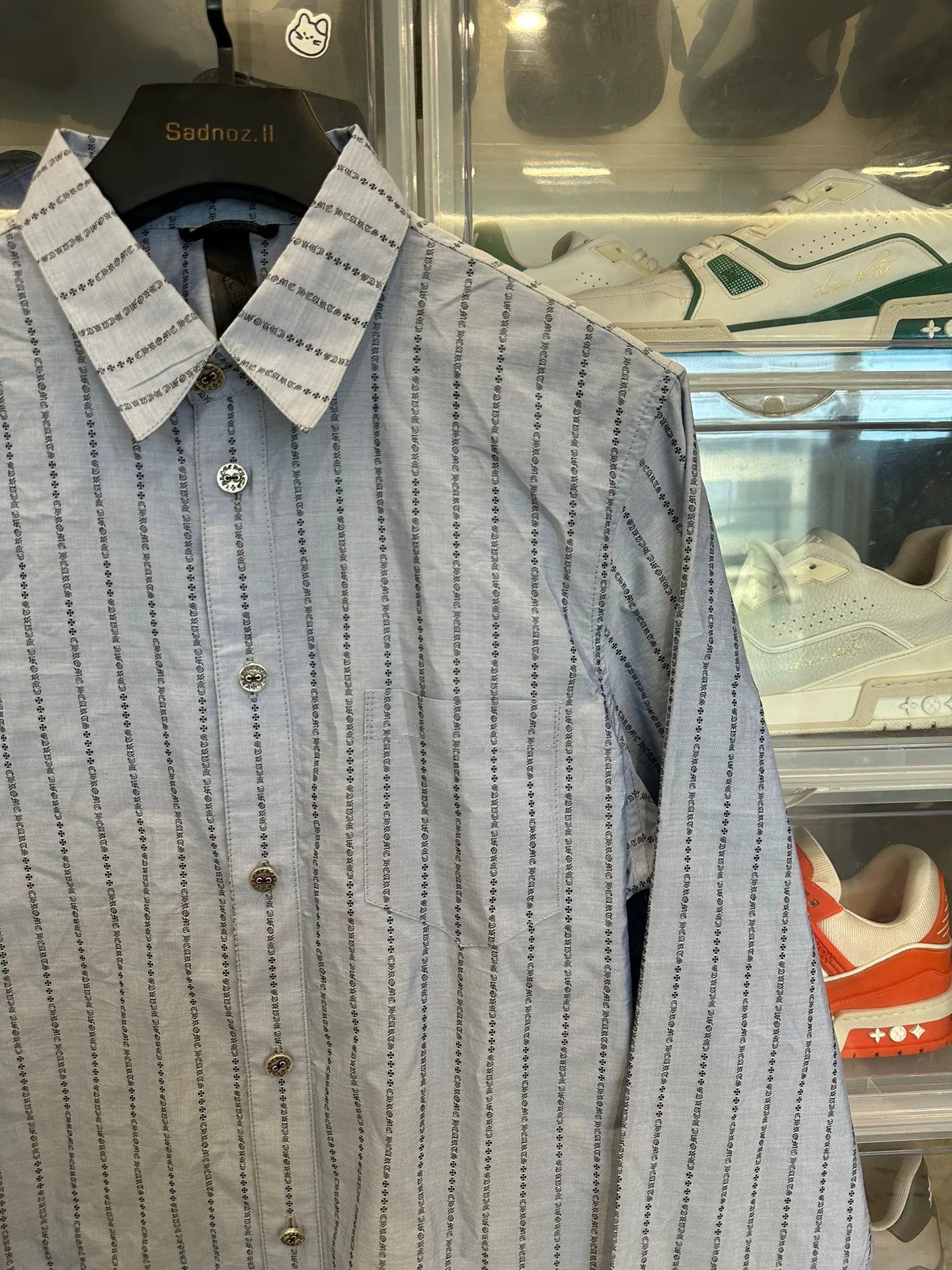 Chrome Hearts Chrome Hearts Blue Striped Shirt L Size US L / EU 52-54 / 3 - 2 Thumbnail