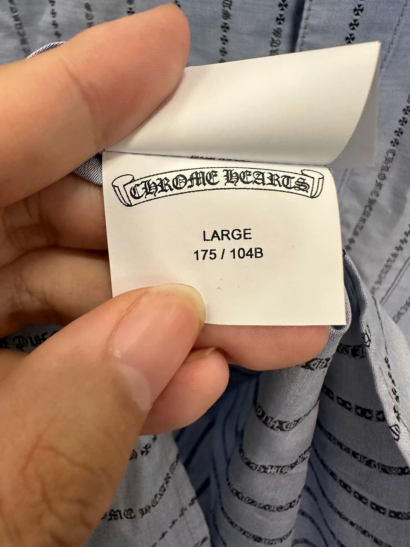 Chrome Hearts Chrome Hearts Blue Striped Shirt L Size US L / EU 52-54 / 3 - 6 Thumbnail