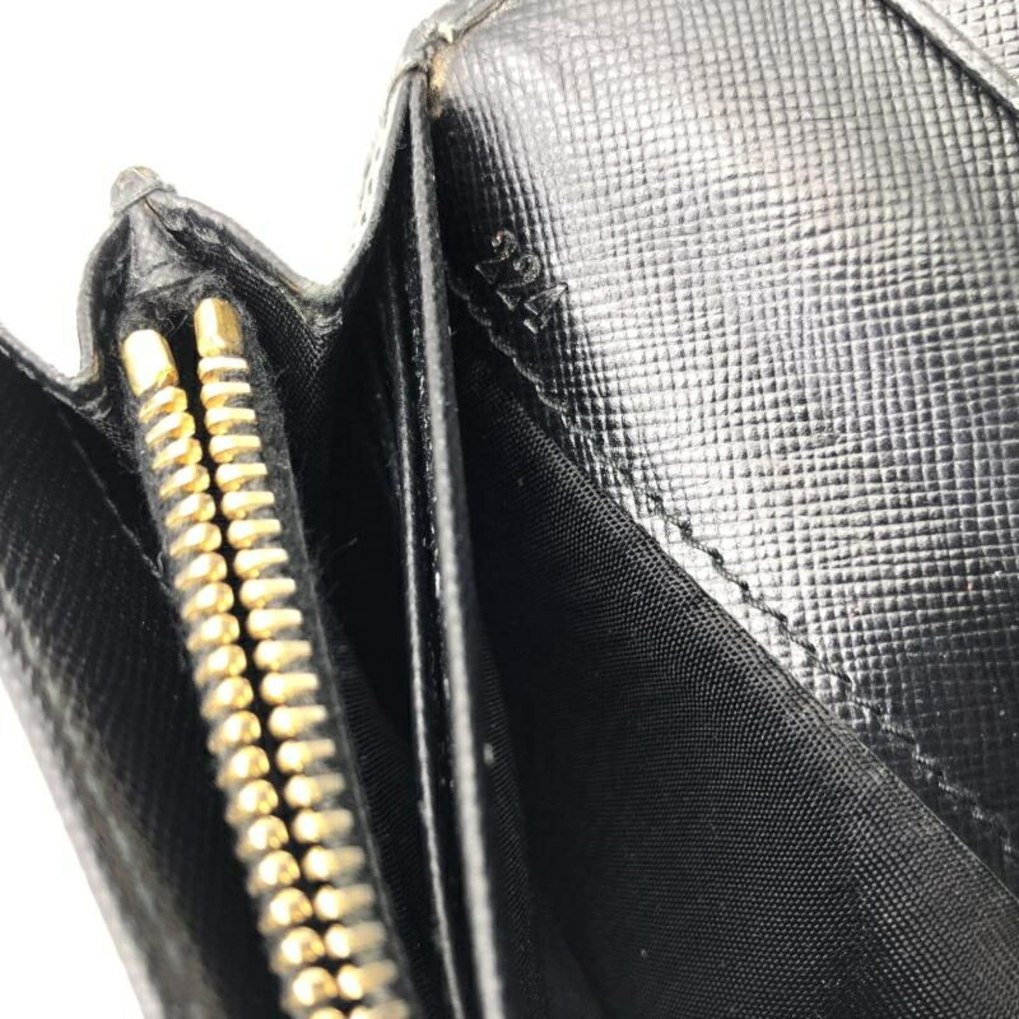 Prada PRADA Saffiano Double Long Wallet in Black Size ONE SIZE - 7 Thumbnail