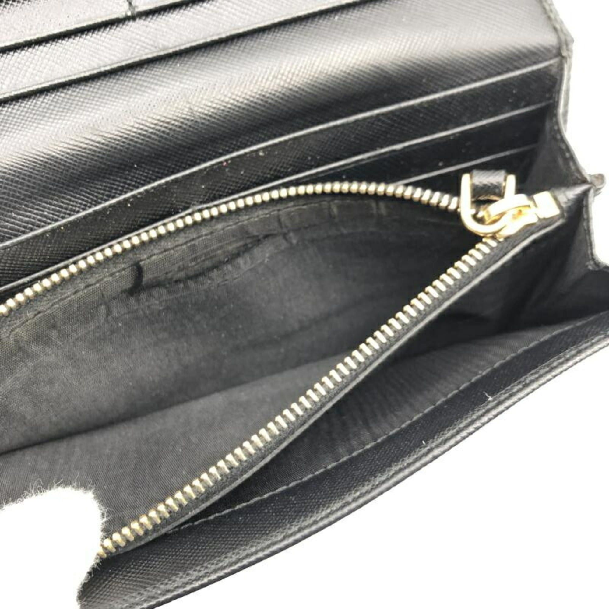 Prada PRADA Saffiano Double Long Wallet in Black Size ONE SIZE - 5 Thumbnail