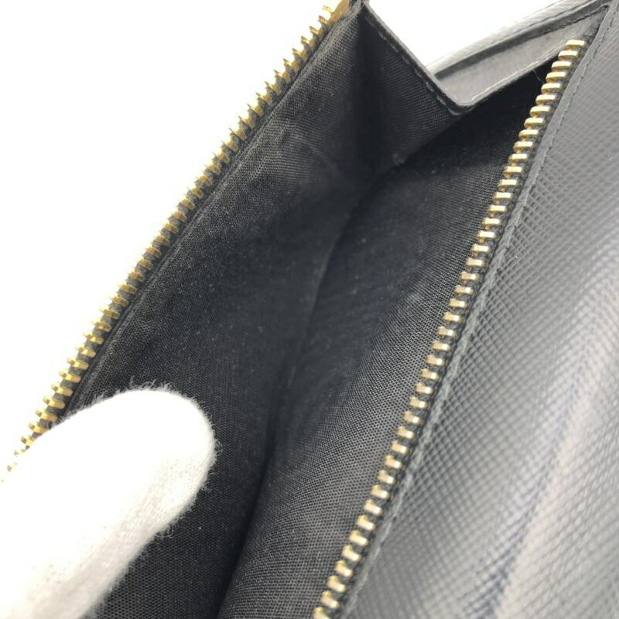 Prada PRADA Saffiano Double Long Wallet in Black Size ONE SIZE - 9 Thumbnail