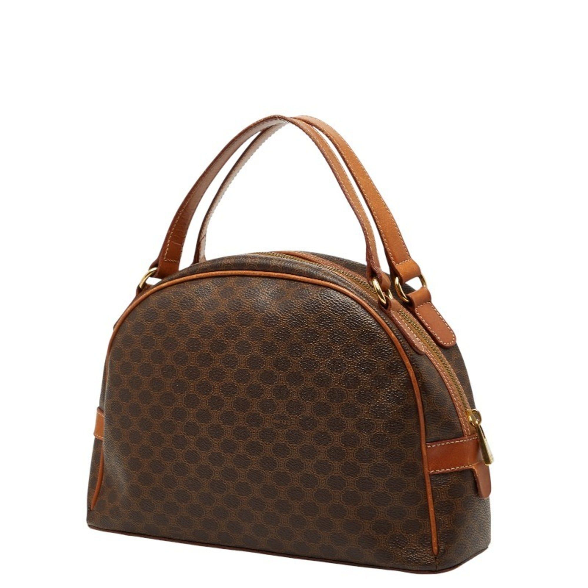 Celine Macadam Handbag MC98 2 Brown Leather Women's CELINE
