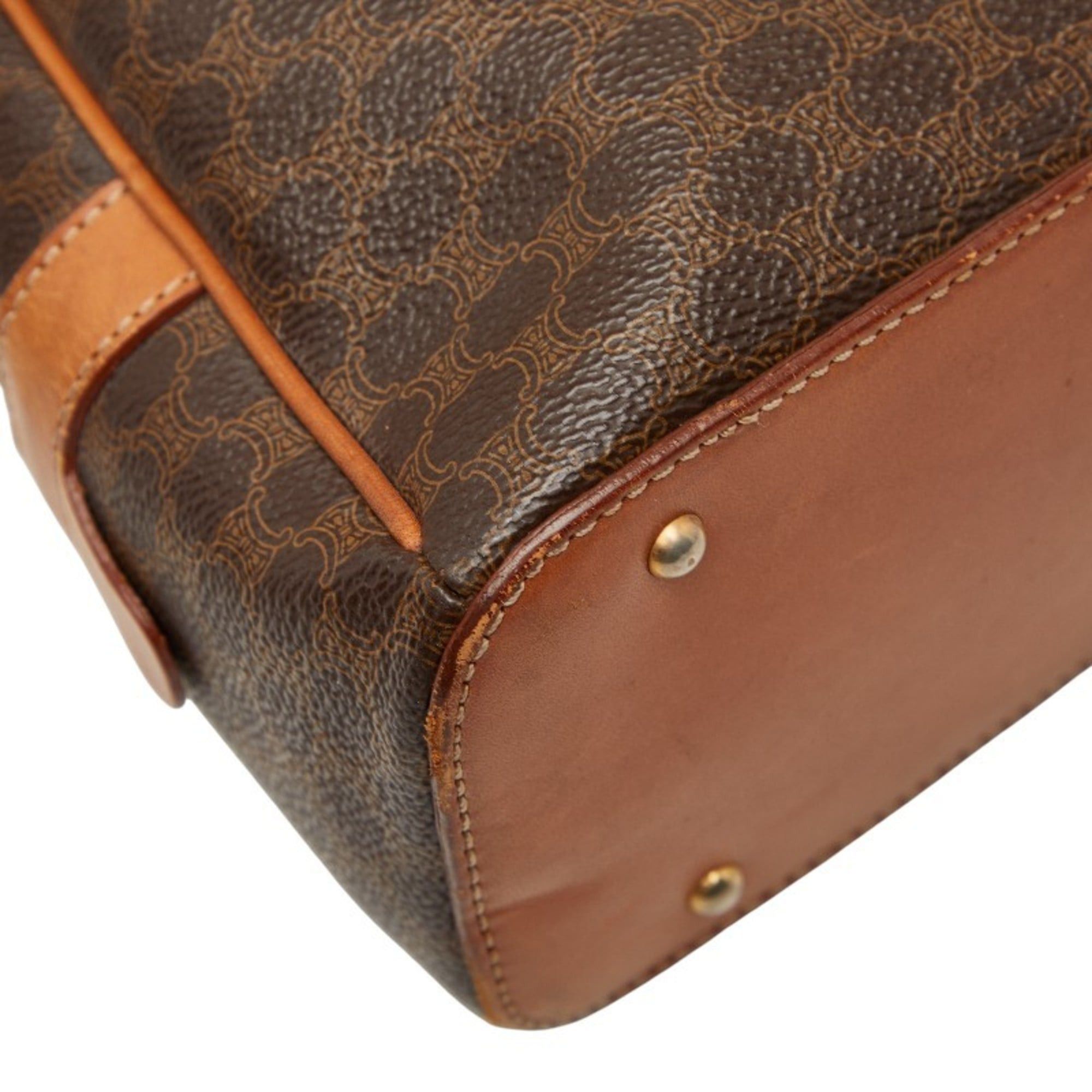 Celine Macadam Handbag MC98 2 Brown Leather Women's CELINE