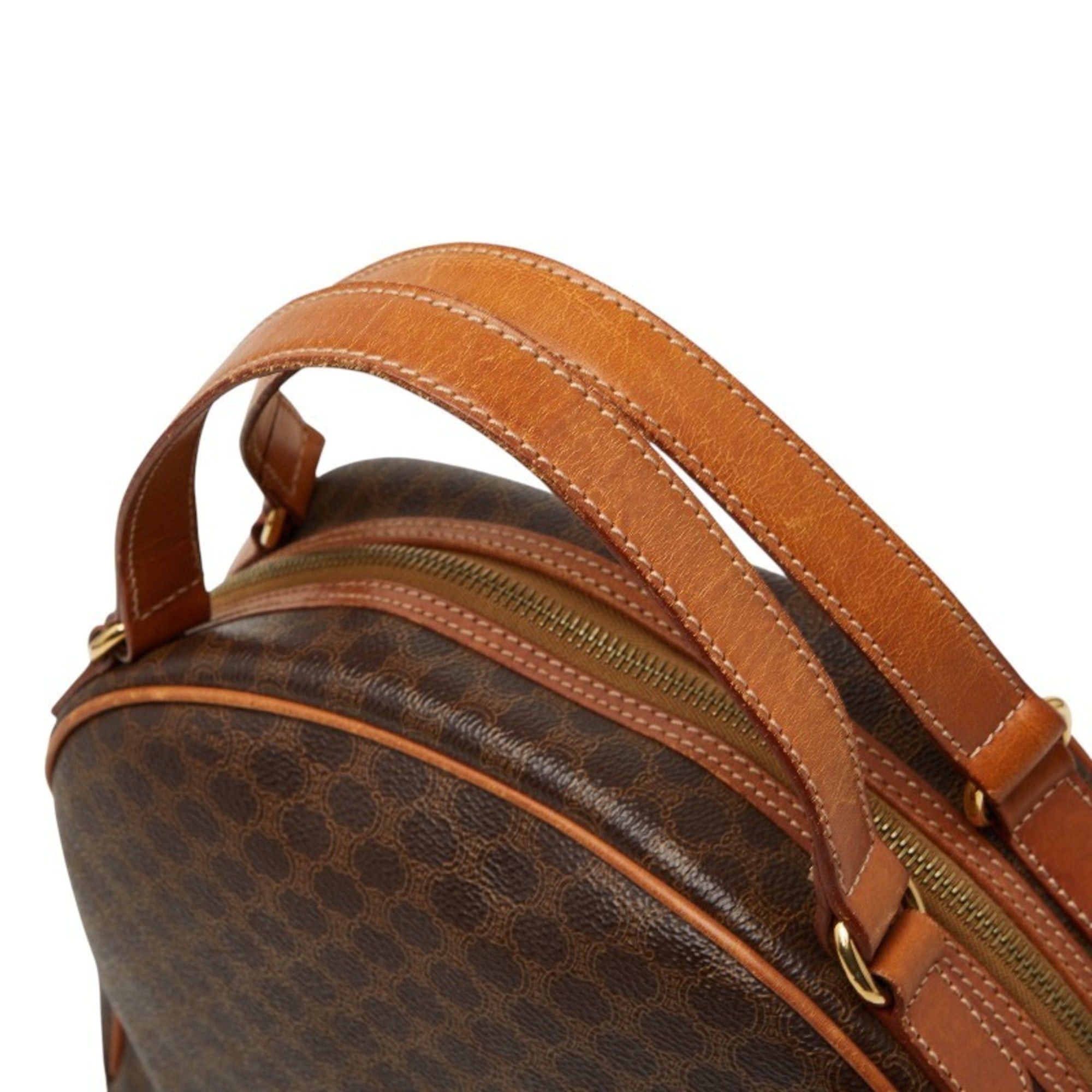 Celine Macadam Handbag MC98 2 Brown Leather Women's CELINE