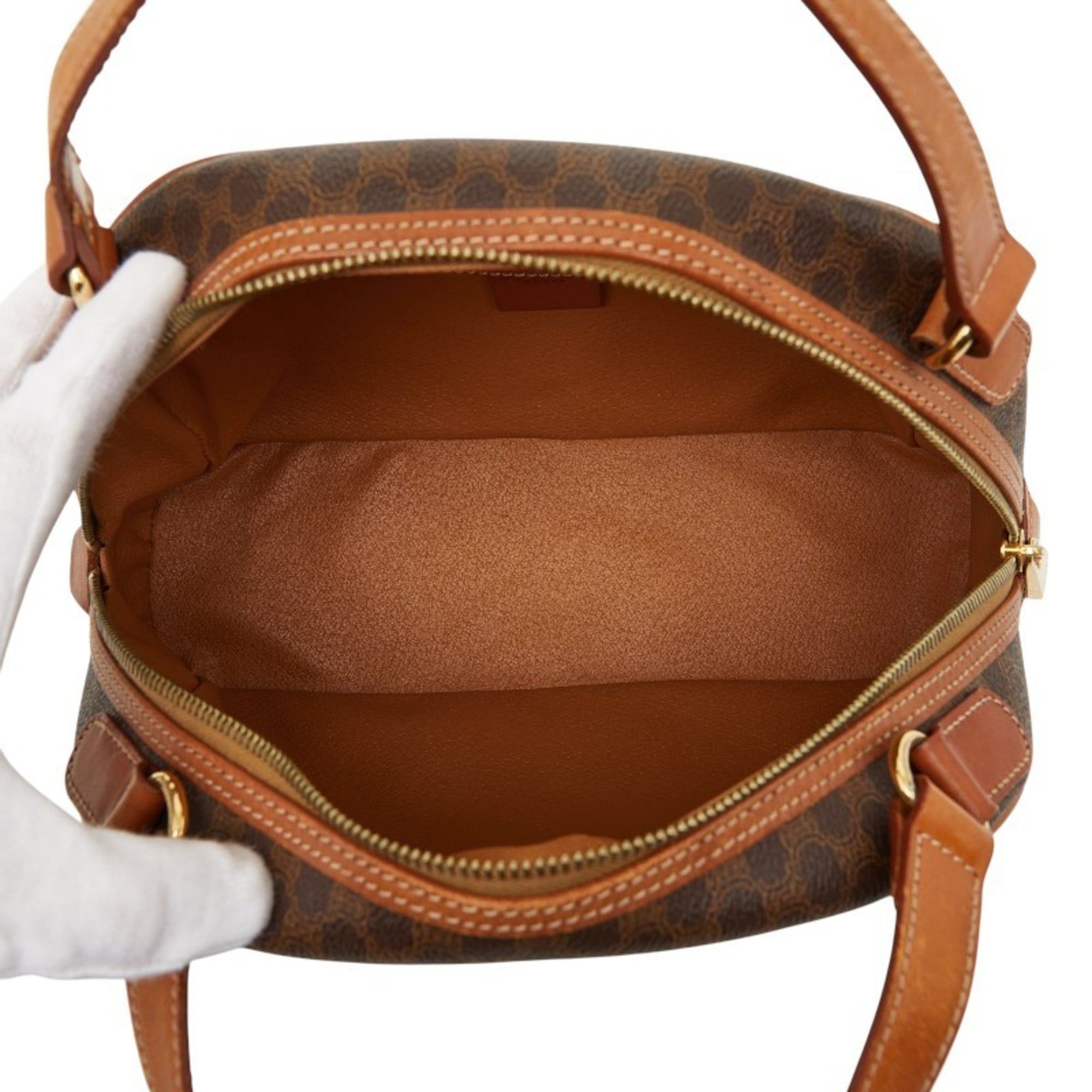 Celine Macadam Handbag MC98 2 Brown Leather Women's CELINE
