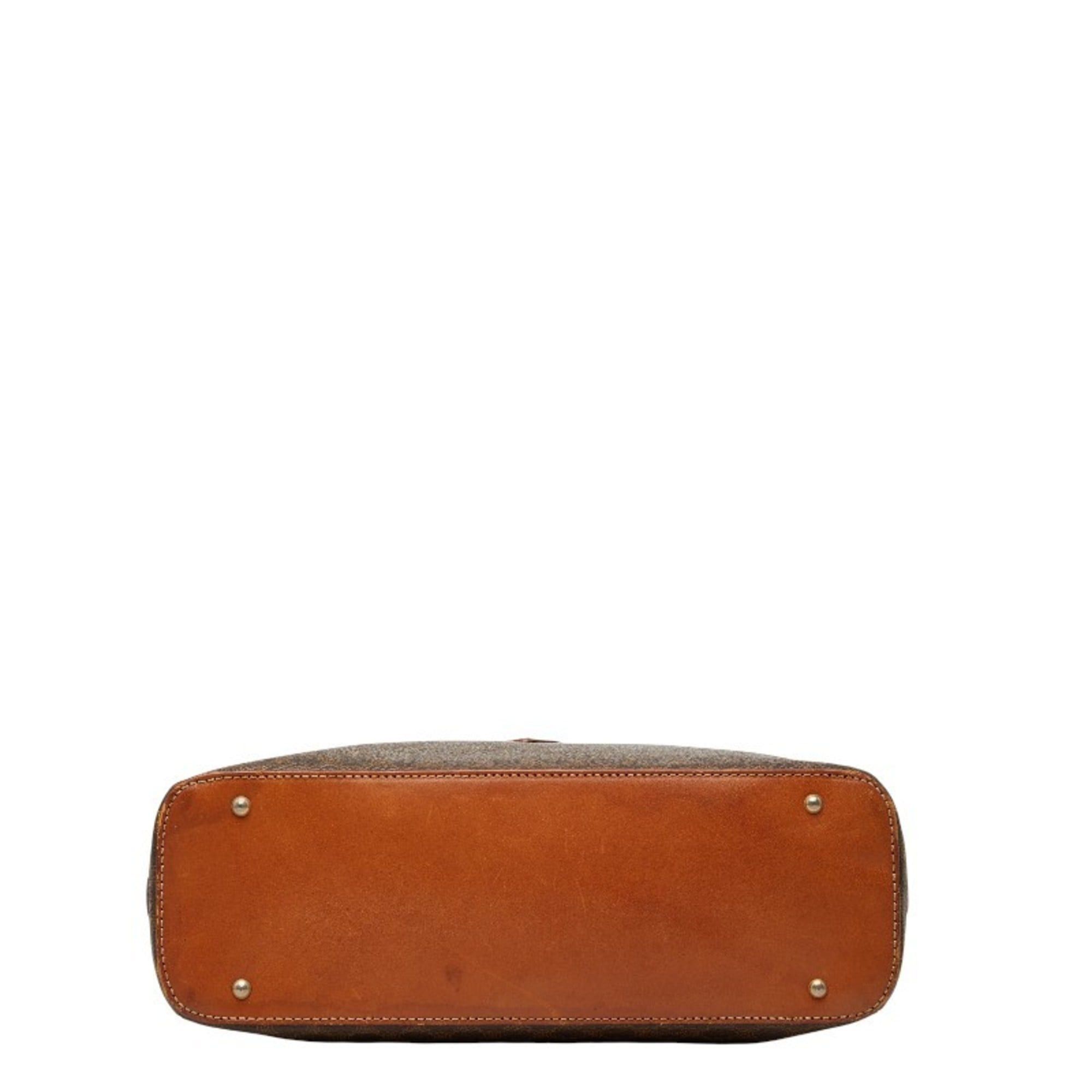 Celine Macadam Handbag MC98 2 Brown Leather Women's CELINE