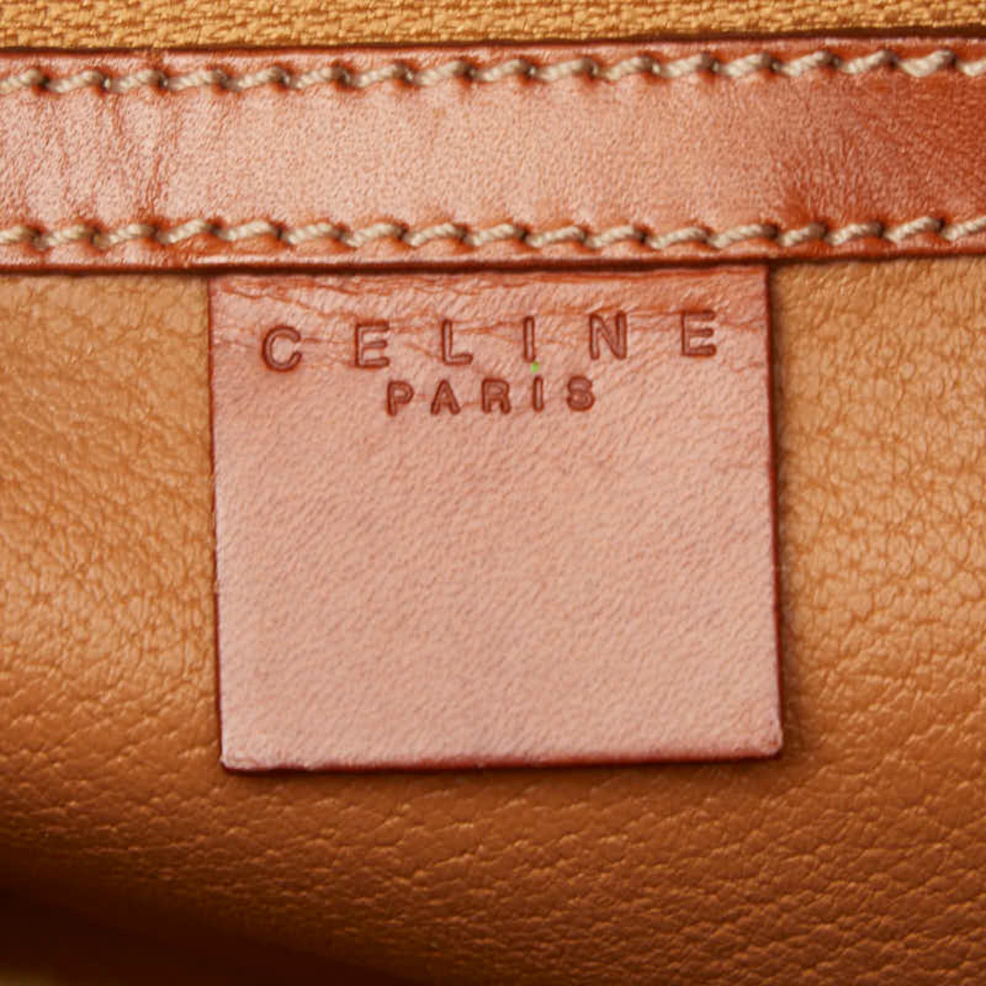 Celine Macadam Handbag MC98 2 Brown Leather Women's CELINE