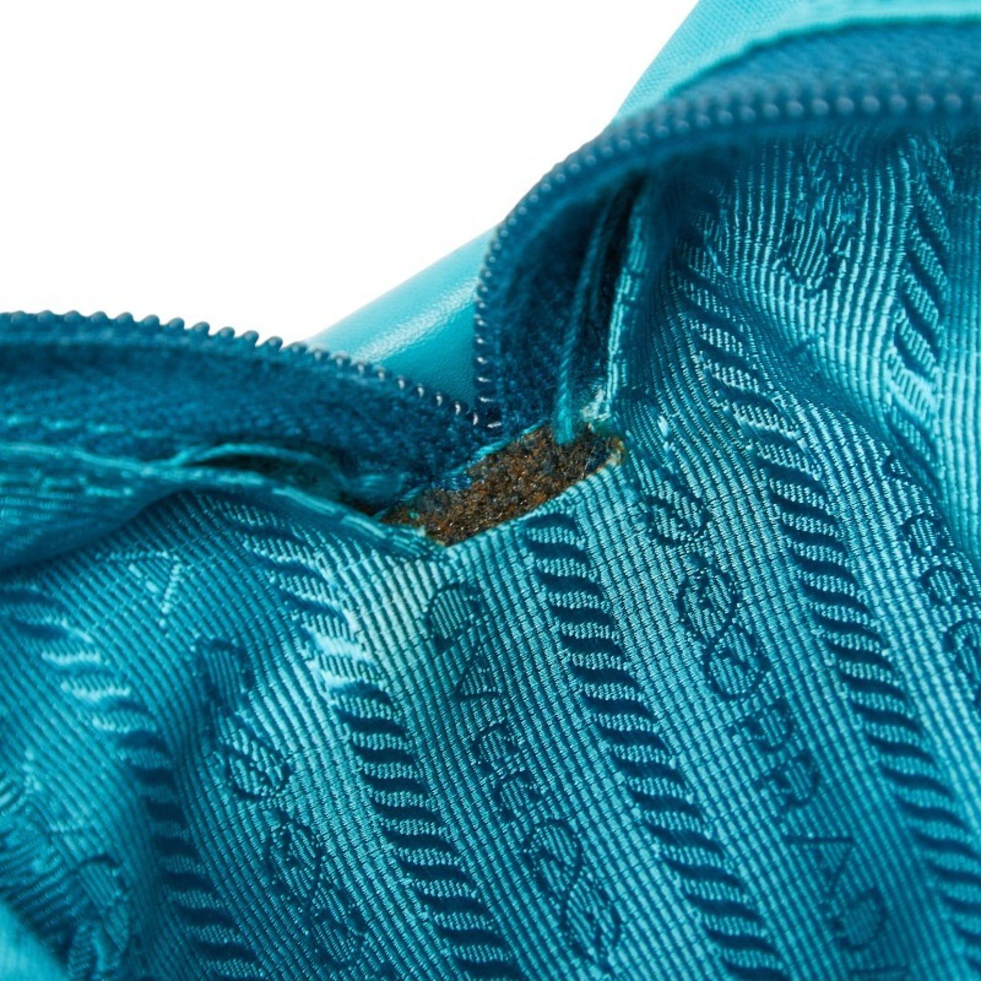 Prada Prada Triangle Logo Plate Shoulder Bag BT0658 Turquoise Blue Nylon Women's PRADA Size ONE SIZE - 9 Thumbnail