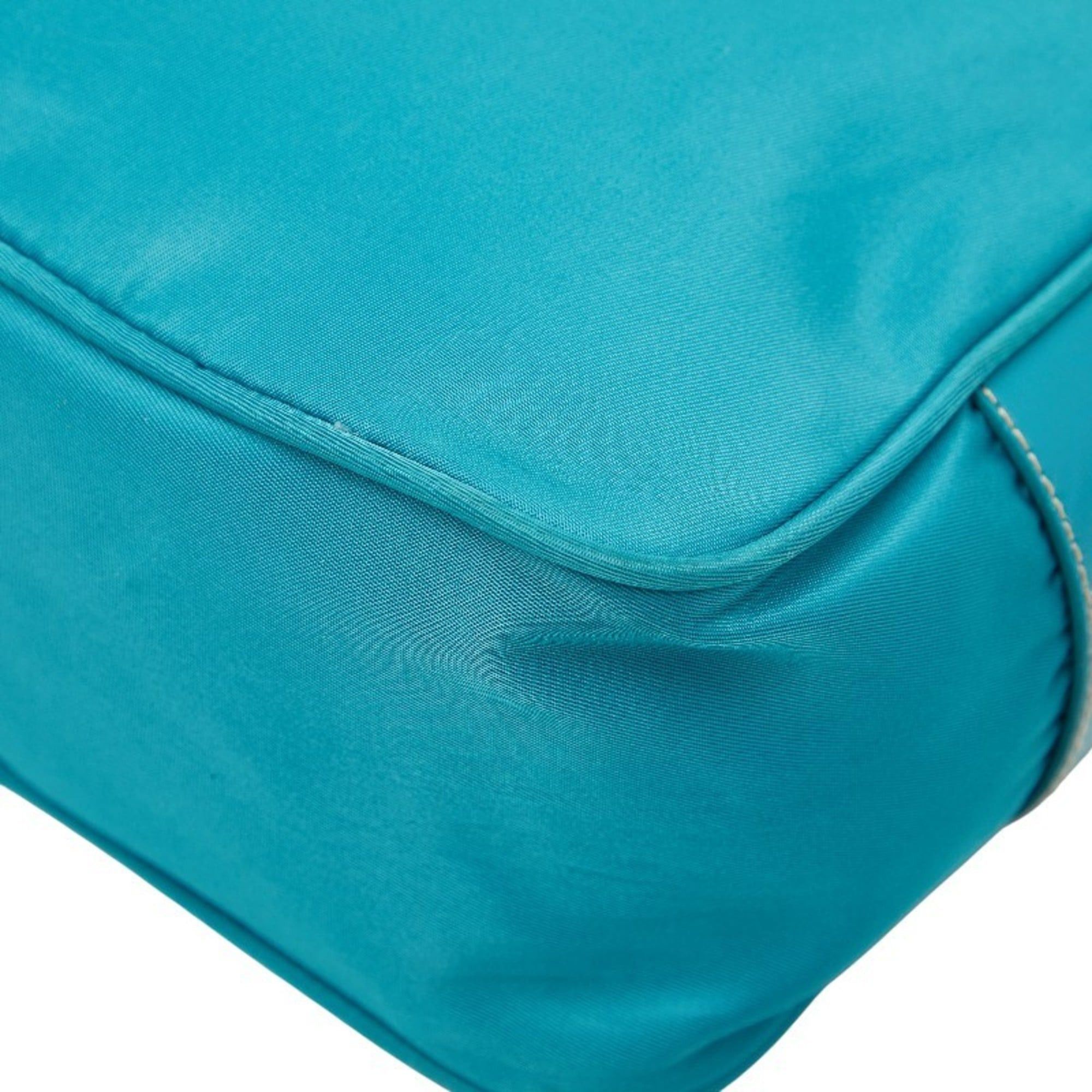 Prada Prada Triangle Logo Plate Shoulder Bag BT0658 Turquoise Blue Nylon Women's PRADA Size ONE SIZE - 4 Thumbnail