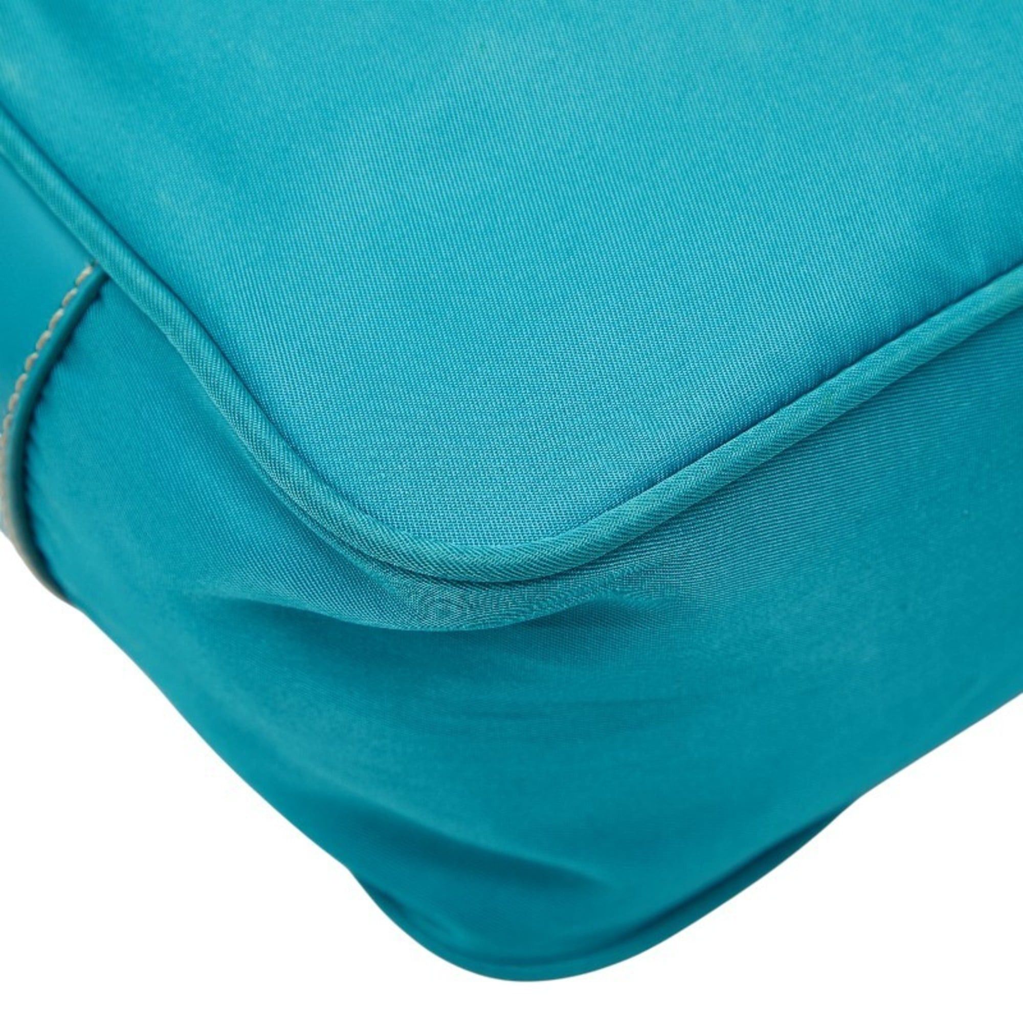 Prada Prada Triangle Logo Plate Shoulder Bag BT0658 Turquoise Blue Nylon Women's PRADA Size ONE SIZE - 7 Thumbnail