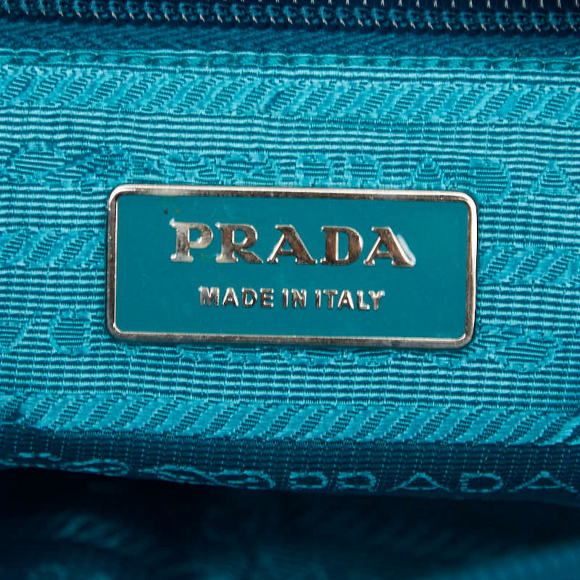 Prada Prada Triangle Logo Plate Shoulder Bag BT0658 Turquoise Blue Nylon Women's PRADA Size ONE SIZE - 11 Thumbnail