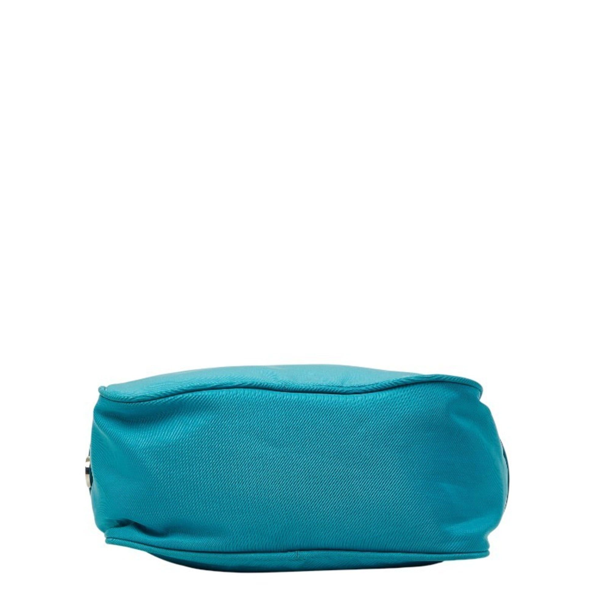 Prada Prada Triangle Logo Plate Shoulder Bag BT0658 Turquoise Blue Nylon Women's PRADA Size ONE SIZE - 3 Thumbnail