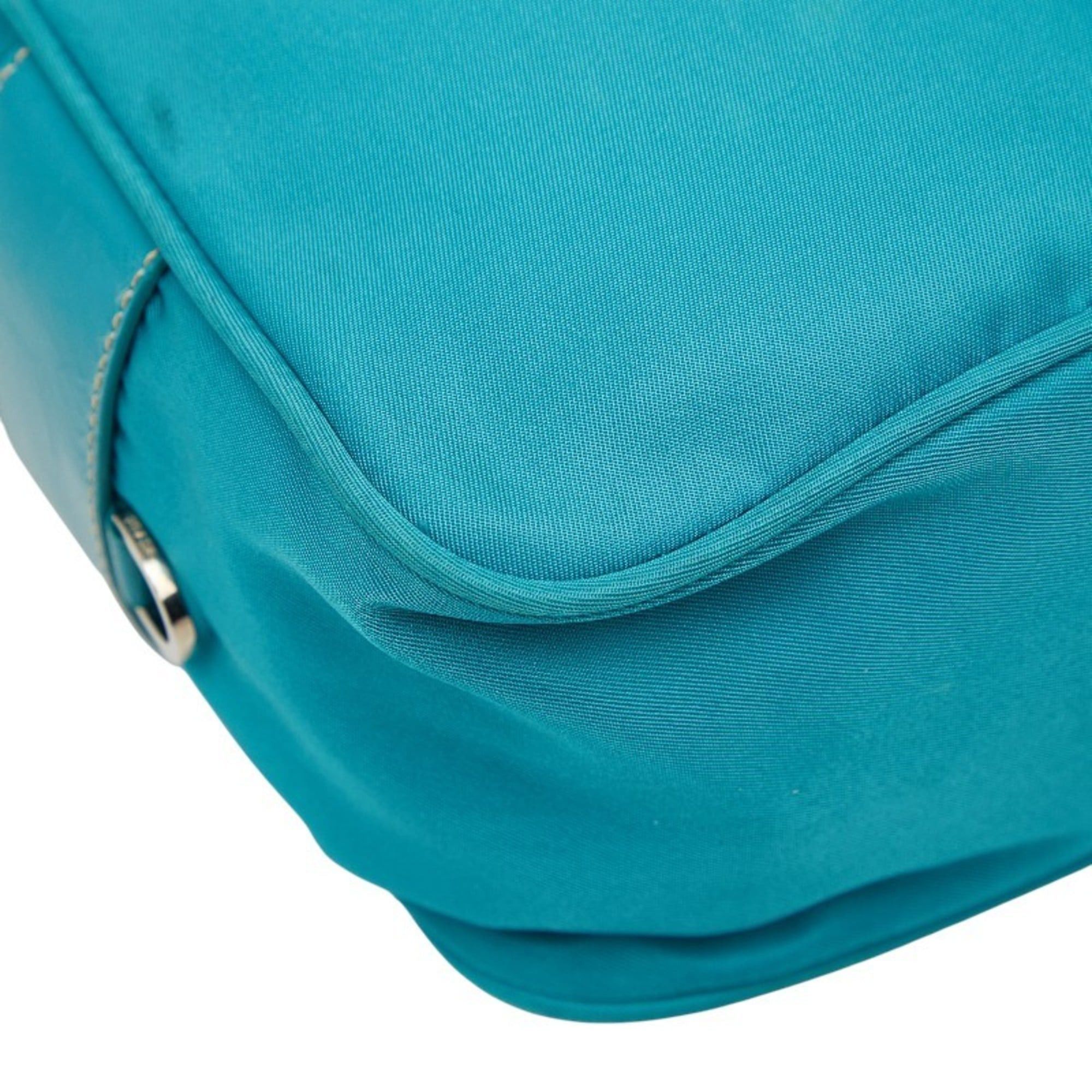 Prada Prada Triangle Logo Plate Shoulder Bag BT0658 Turquoise Blue Nylon Women's PRADA Size ONE SIZE - 6 Thumbnail