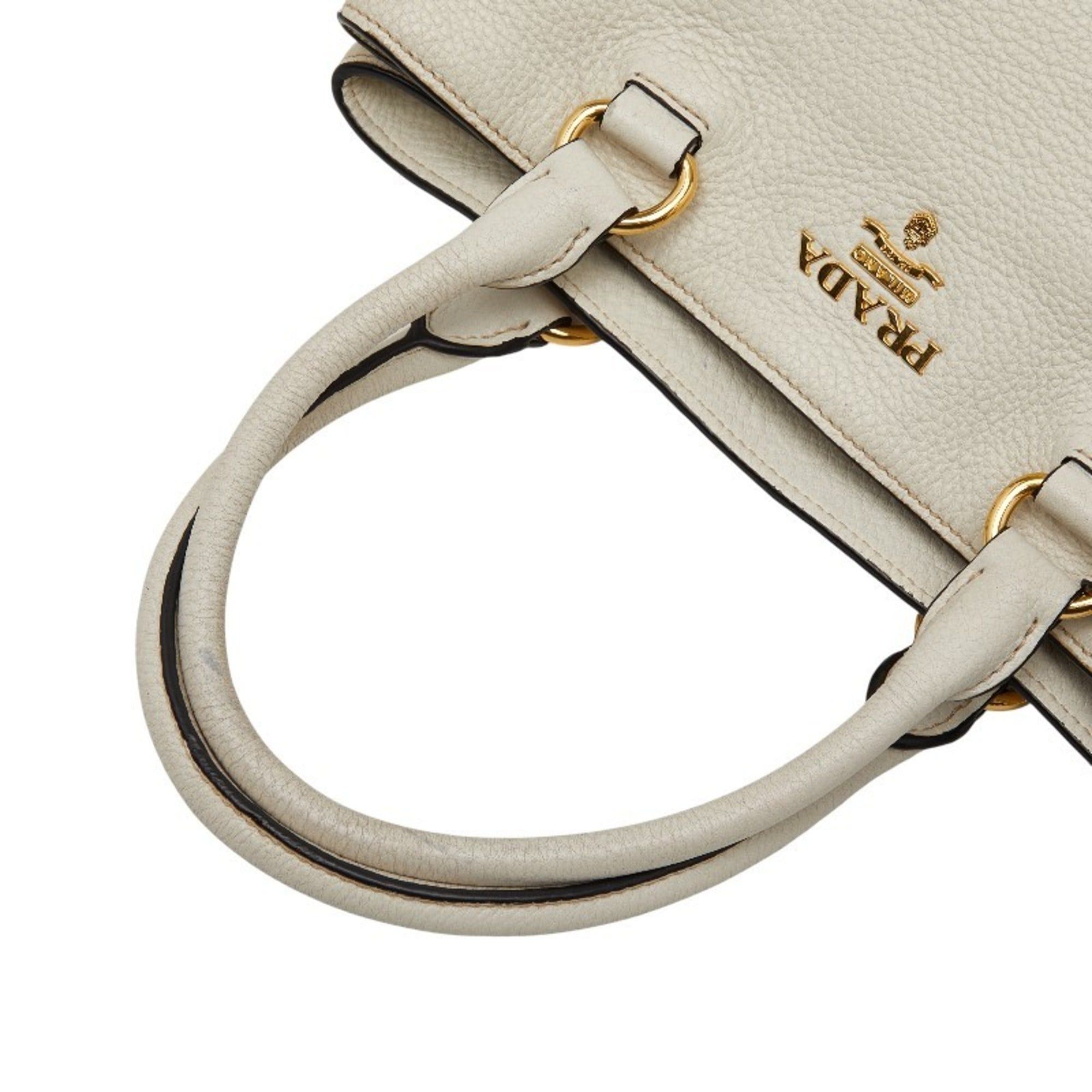 Prada Prada 2-Way Shoulder Bag/Handbag 1BA058 White Leather Women's PRADA Size ONE SIZE - 10 Thumbnail