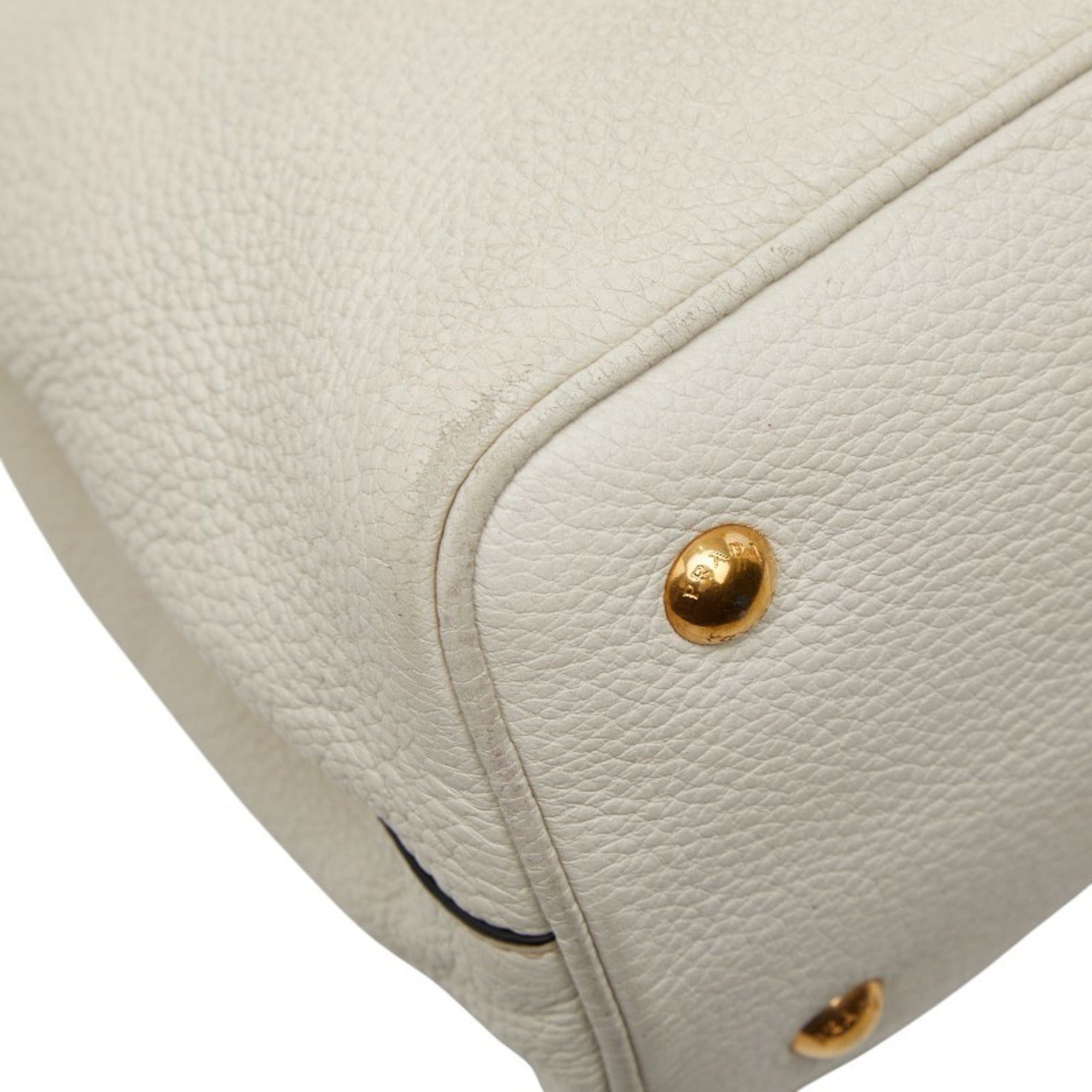 Prada Prada 2-Way Shoulder Bag/Handbag 1BA058 White Leather Women's PRADA Size ONE SIZE - 6 Thumbnail