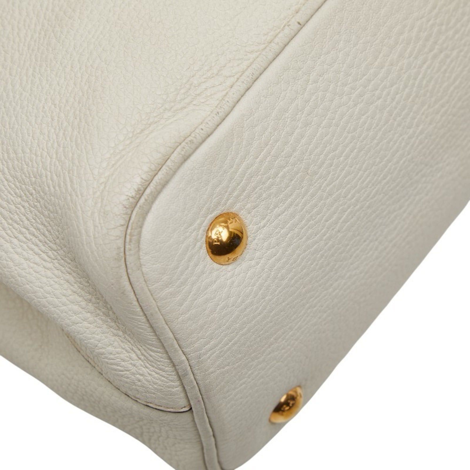 Prada Prada 2-Way Shoulder Bag/Handbag 1BA058 White Leather Women's PRADA Size ONE SIZE - 5 Thumbnail
