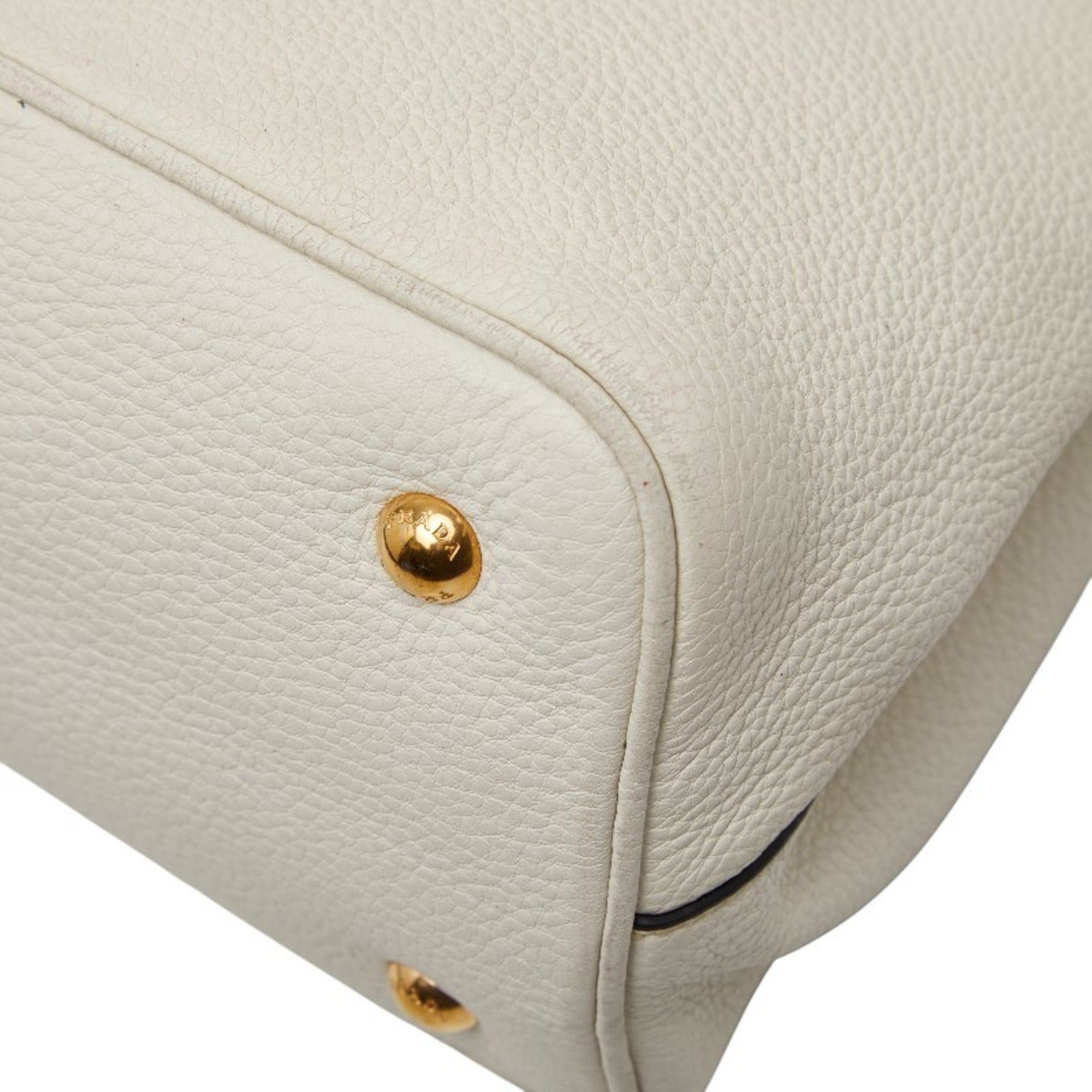 Prada Prada 2-Way Shoulder Bag/Handbag 1BA058 White Leather Women's PRADA Size ONE SIZE - 7 Thumbnail