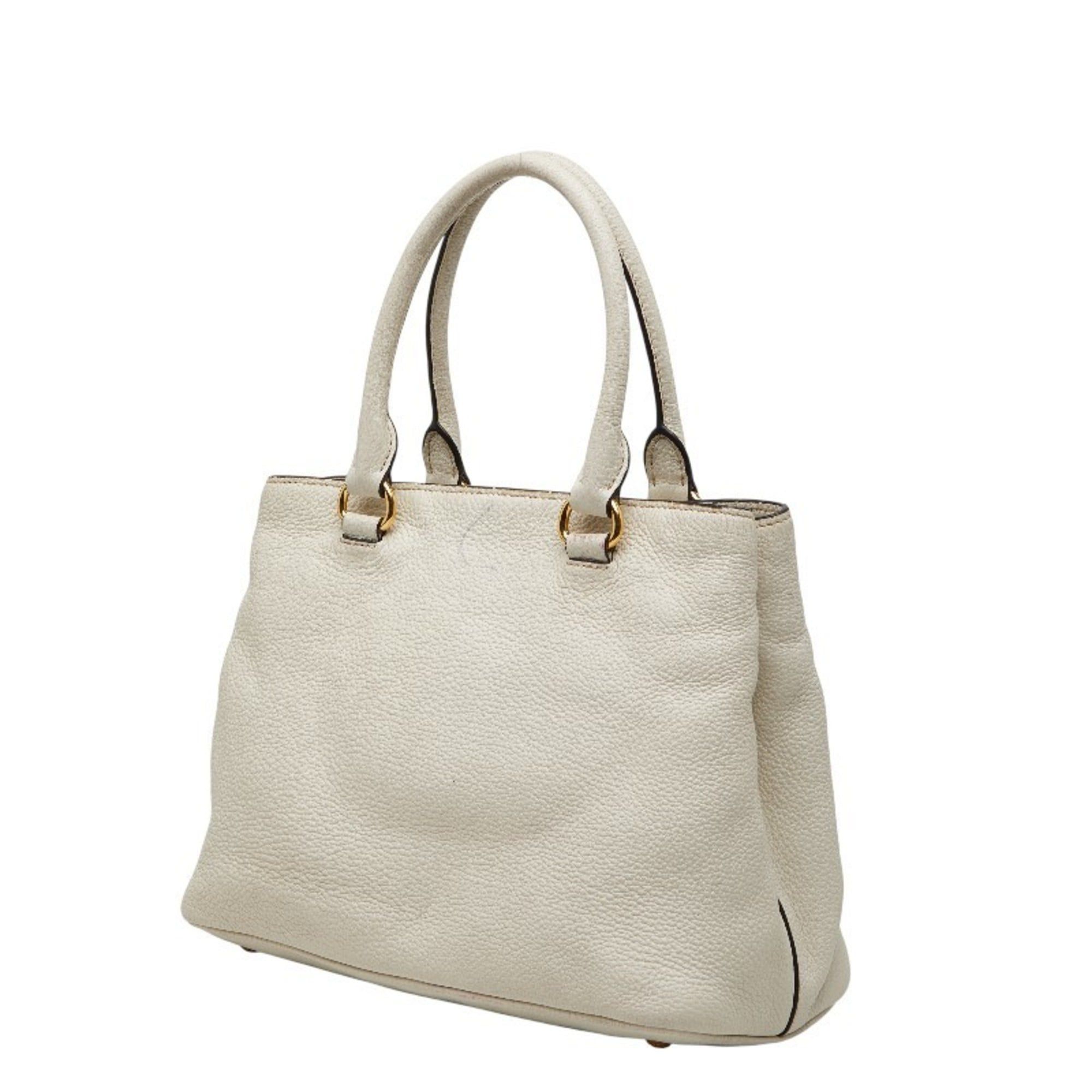 Prada Prada 2-Way Shoulder Bag/Handbag 1BA058 White Leather Women's PRADA Size ONE SIZE - 2 Thumbnail