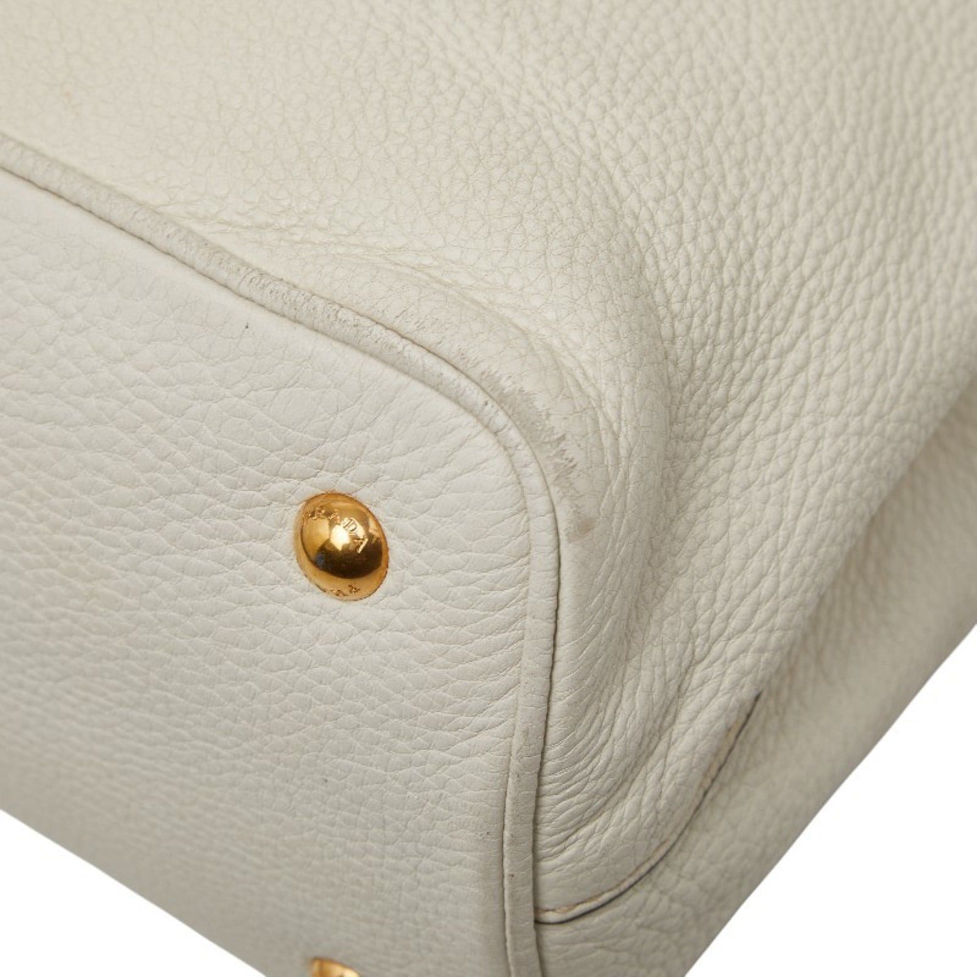 Prada Prada 2-Way Shoulder Bag/Handbag 1BA058 White Leather Women's PRADA Size ONE SIZE - 4 Thumbnail