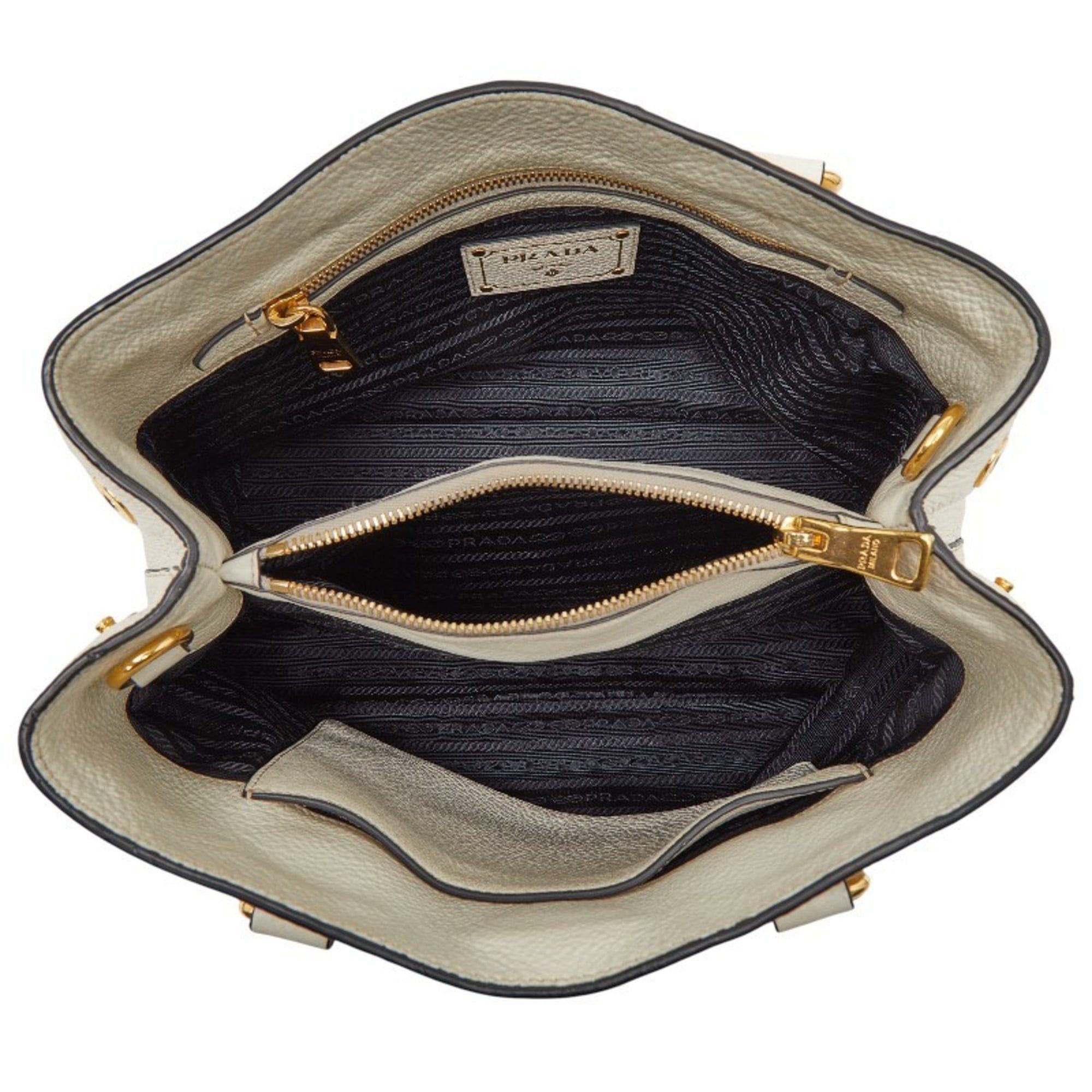 Prada Prada 2-Way Shoulder Bag/Handbag 1BA058 White Leather Women's PRADA Size ONE SIZE - 11 Thumbnail