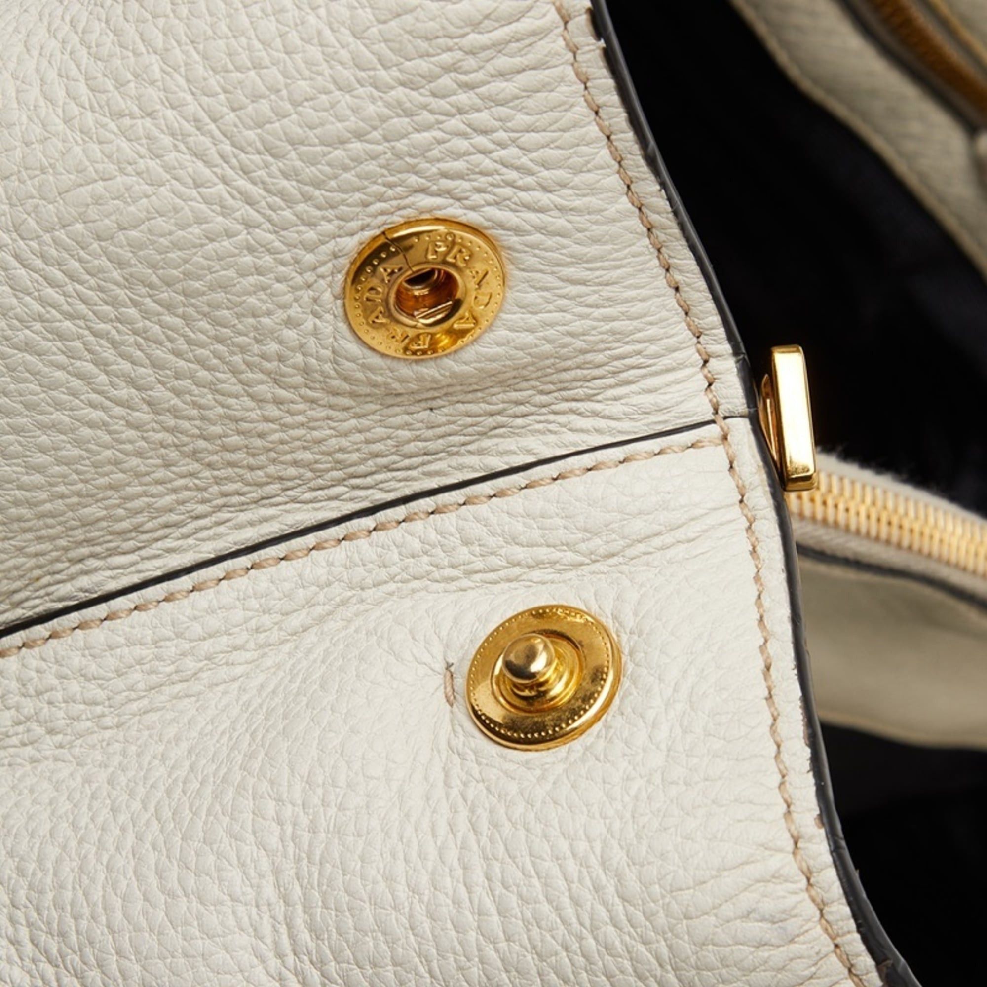 Prada Prada 2-Way Shoulder Bag/Handbag 1BA058 White Leather Women's PRADA Size ONE SIZE - 8 Thumbnail