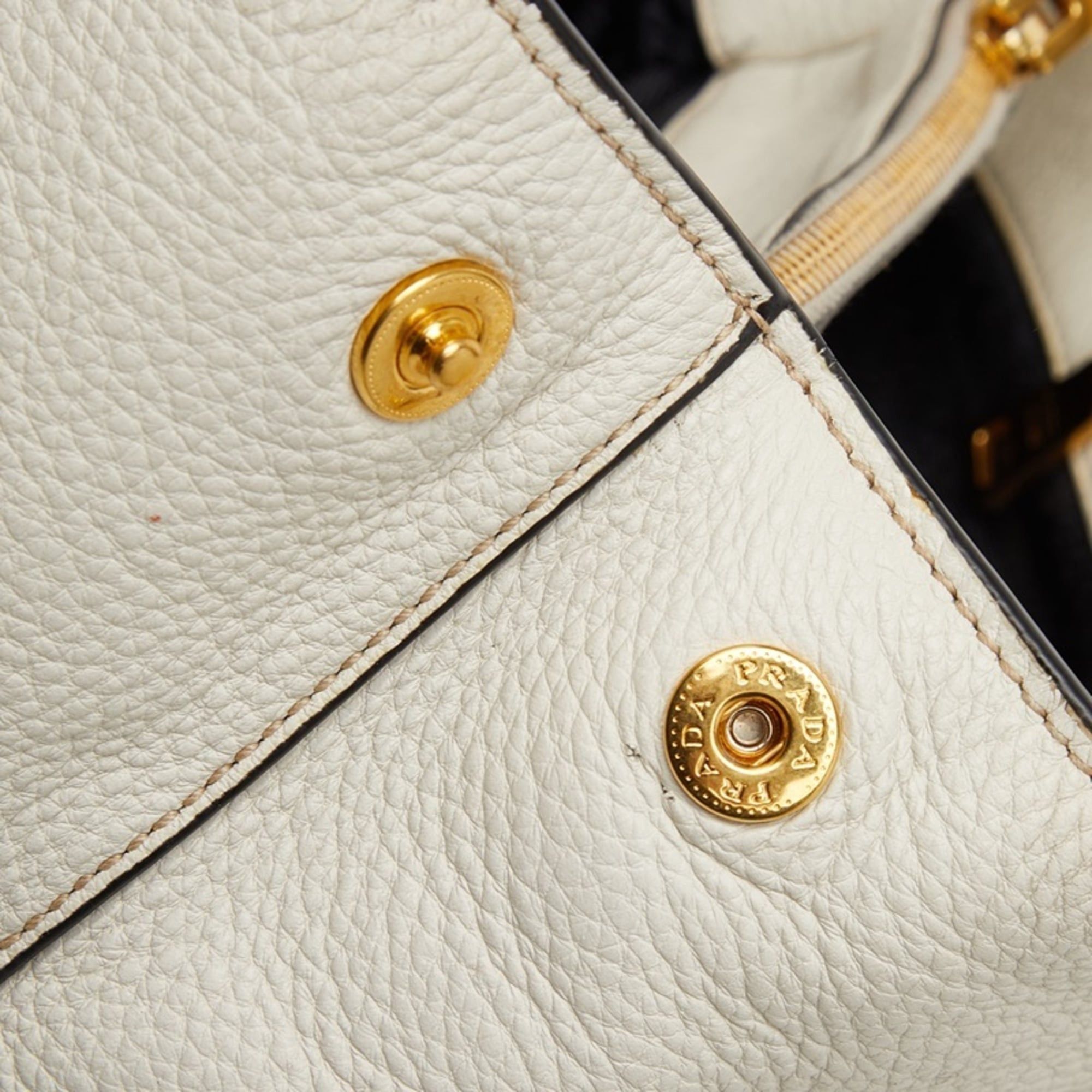 Prada Prada 2-Way Shoulder Bag/Handbag 1BA058 White Leather Women's PRADA Size ONE SIZE - 9 Thumbnail