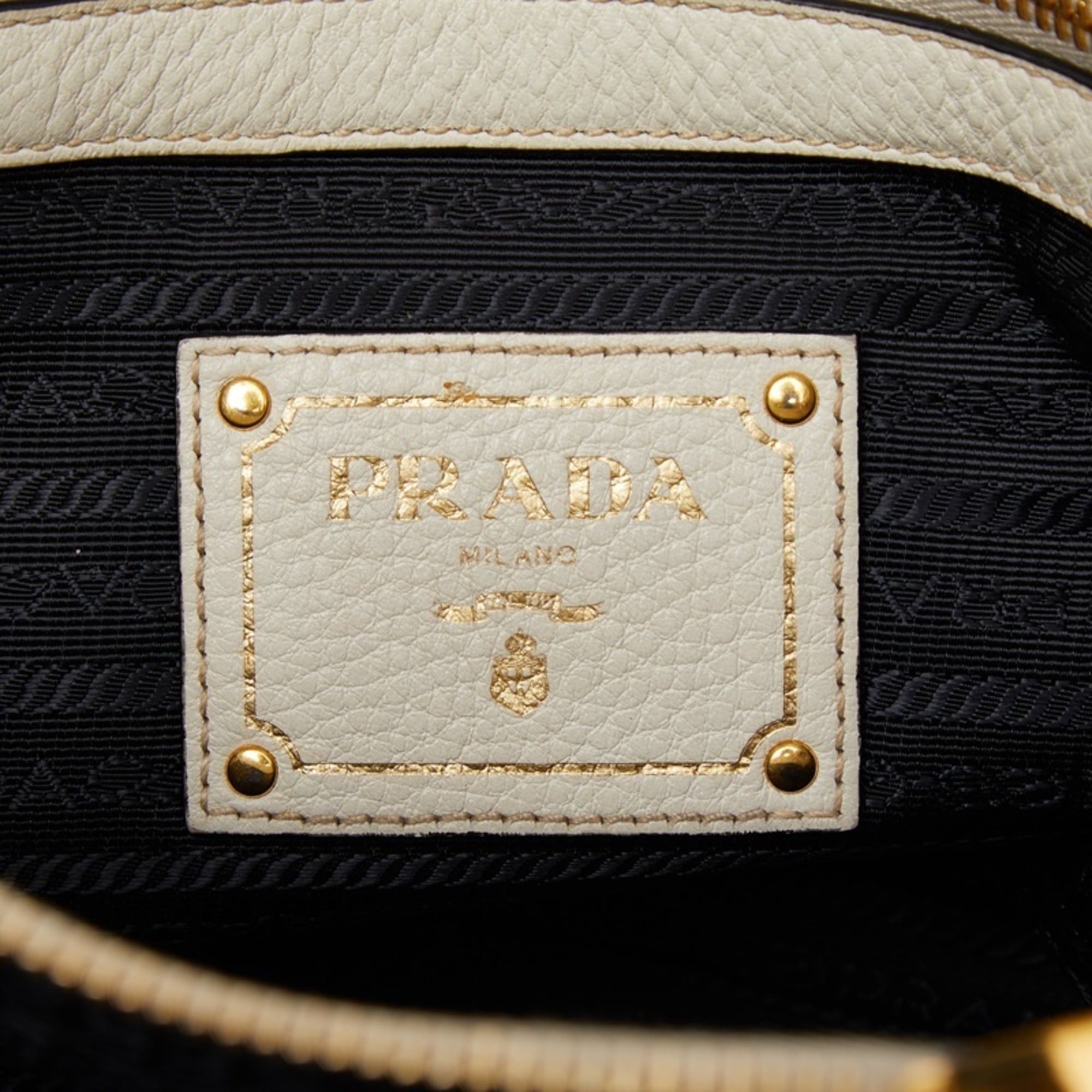 Prada Prada 2-Way Shoulder Bag/Handbag 1BA058 White Leather Women's PRADA Size ONE SIZE - 12 Thumbnail
