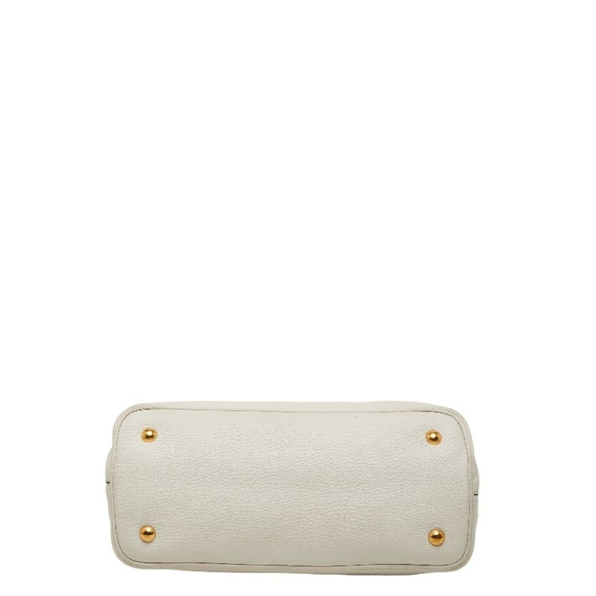 Prada Prada 2-Way Shoulder Bag/Handbag 1BA058 White Leather Women's PRADA Size ONE SIZE - 3 Thumbnail