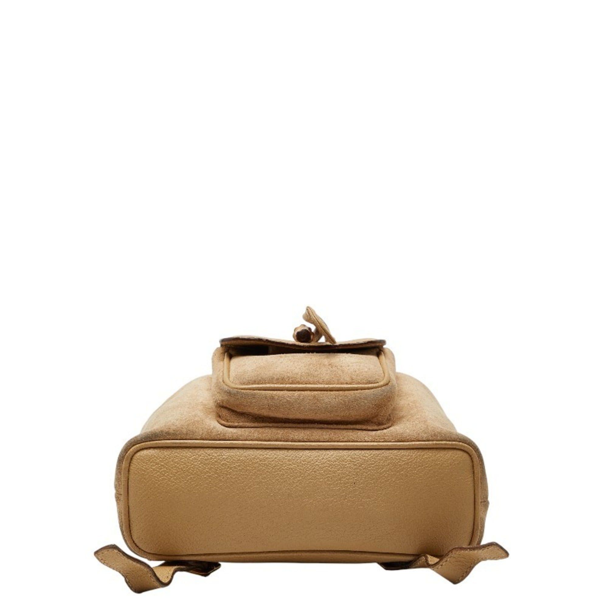 Gucci Gucci Bamboo Mini Backpack 003 1998 0030 Brown Leather Suede Women's GUCCI Size ONE SIZE - 3 Thumbnail