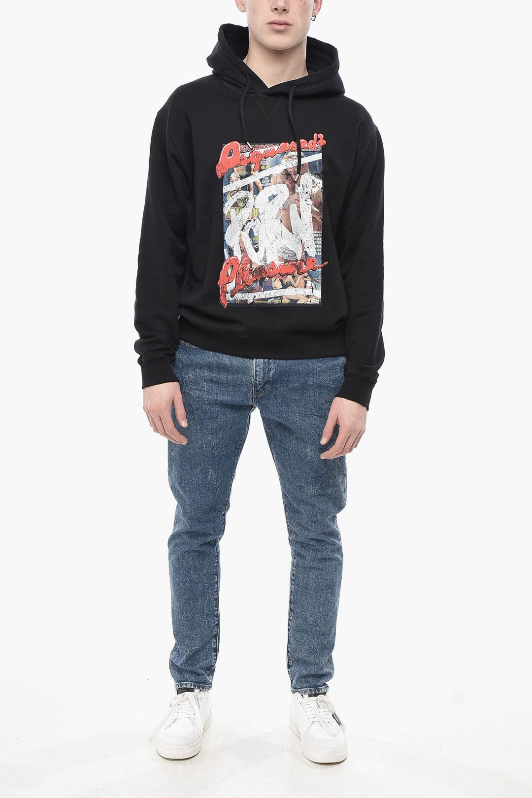 Dsquared2 Cotton Hoodie with Front Print Size US S / EU 44-46 / 1 - 4 Thumbnail