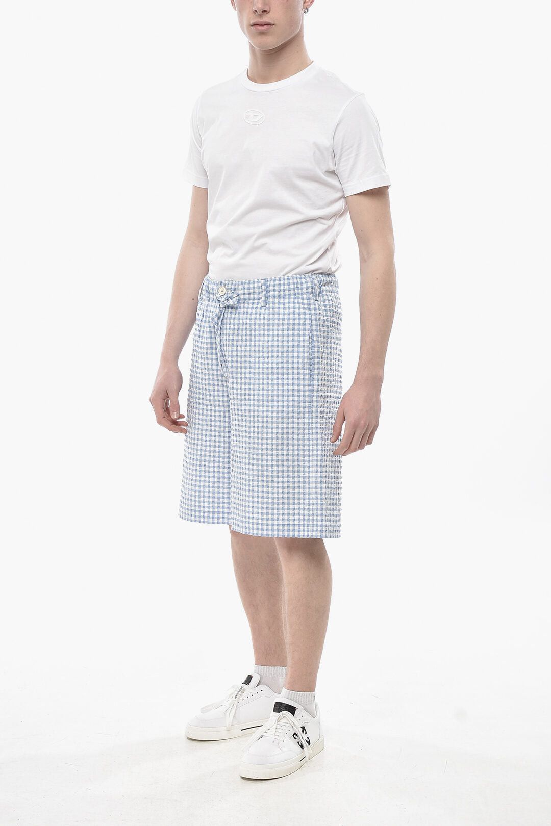 Marni Seersucker Cotton Shorts With Gingham Pattern Size US 31 - 4 Thumbnail