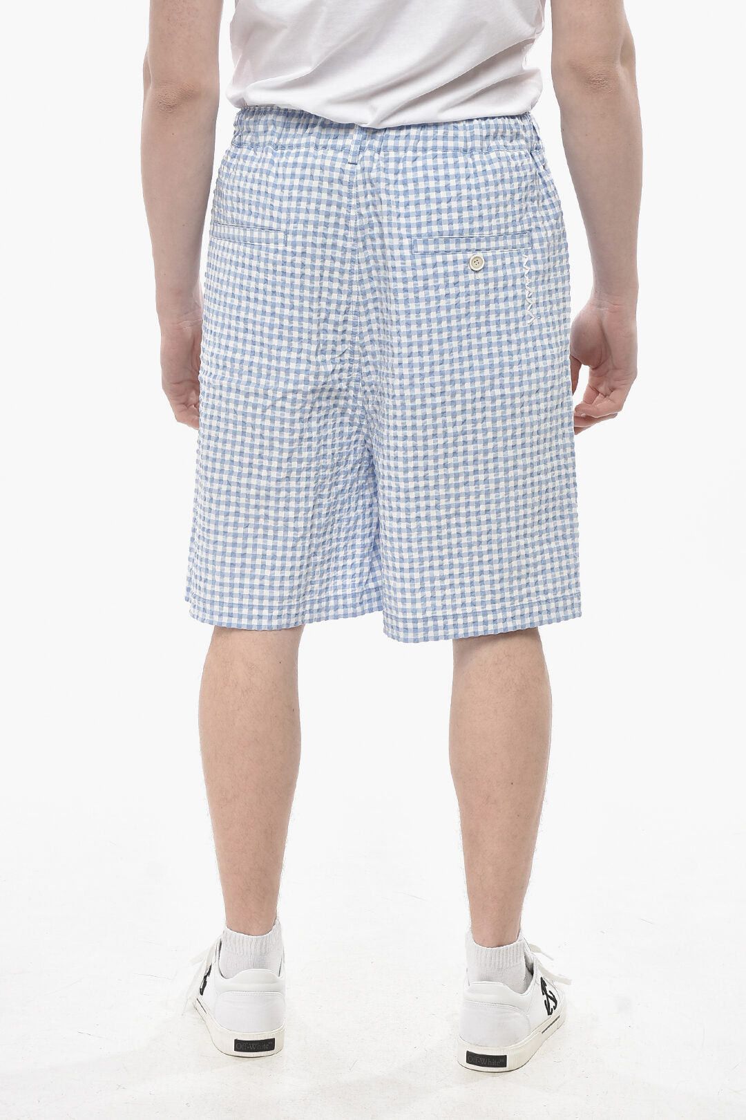 Marni Seersucker Cotton Shorts With Gingham Pattern Size US 31 - 2 Thumbnail