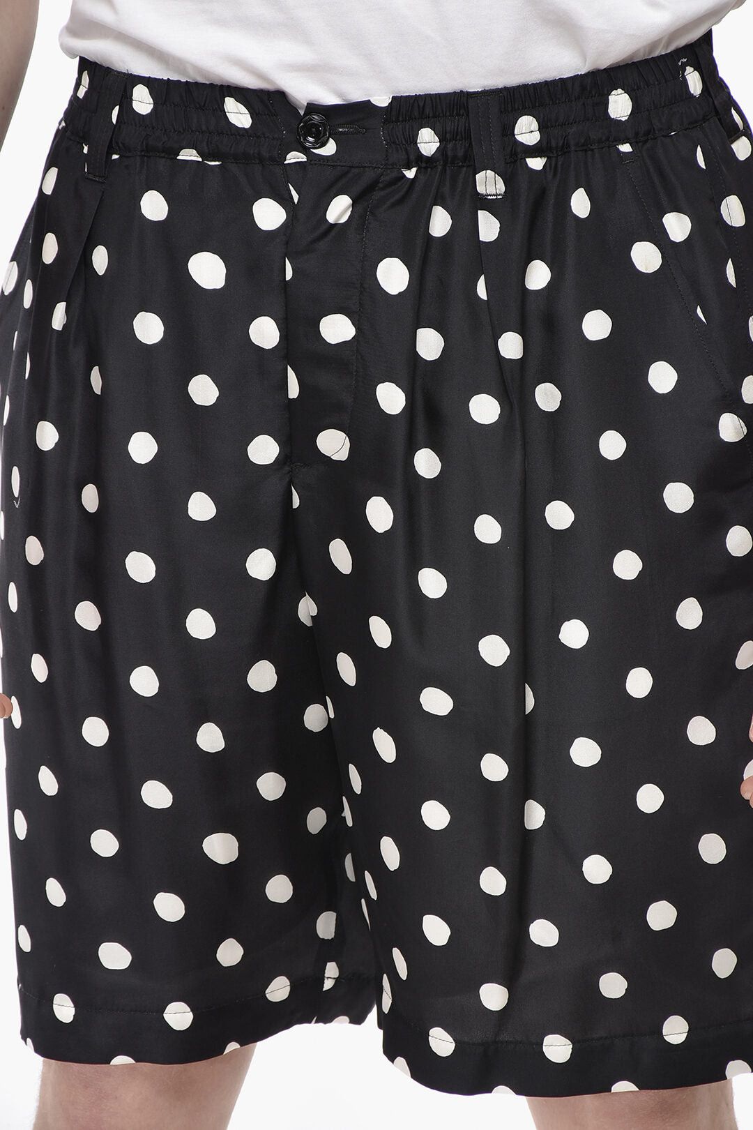 Marni Single-Pleat Silk Polka-Dot Shorts Size US 32 / EU 48 - 3 Thumbnail