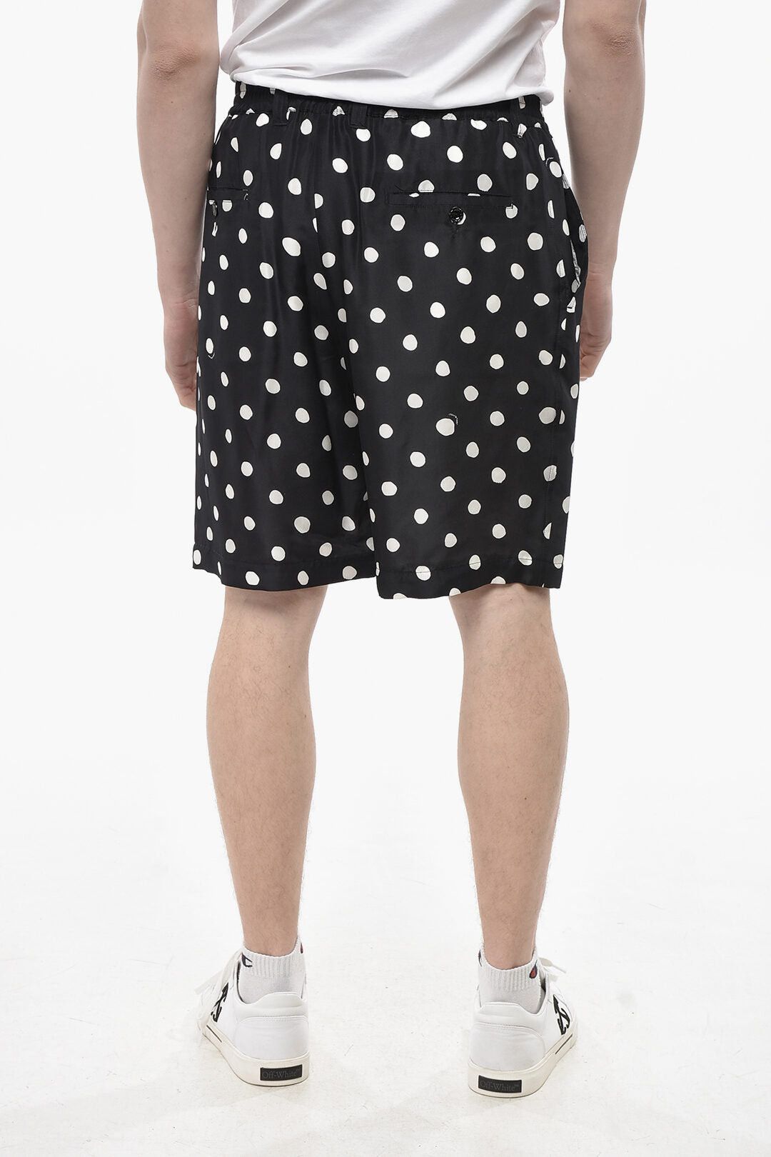 Marni Single-Pleat Silk Polka-Dot Shorts Size US 33 - 2 Thumbnail