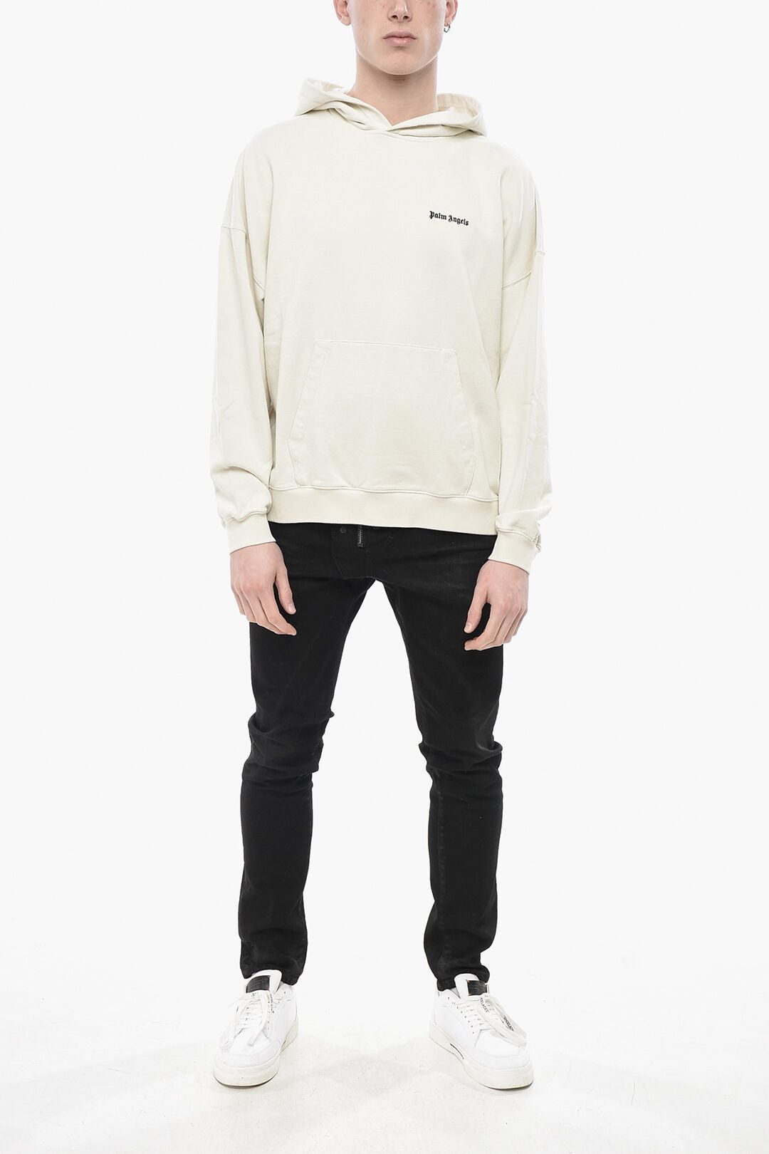 Palm Angels Brushed Cotton Hooded Sweatshirt CLASSIC LOGO with Front Pocket Size US XL / EU 56 / 4 - 4 Thumbnail