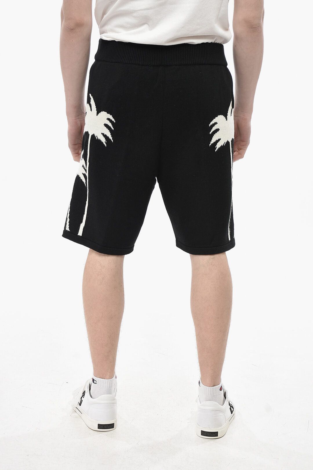 Palm Angels Knit Shorts PALMS with Jacquard Pattern Size US 31 - 2 Thumbnail