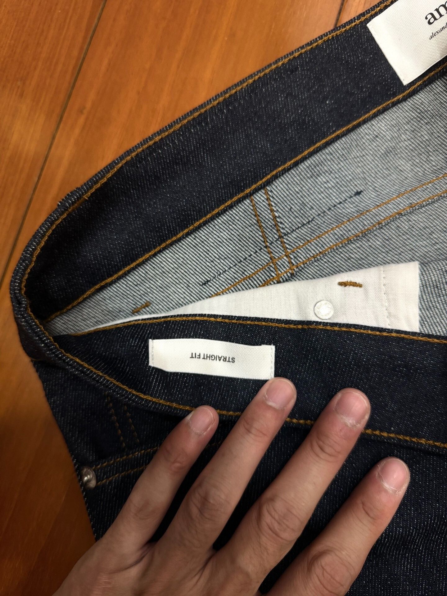 AMI AMI Dark Blue Straight Wide-Leg Jeans Size US 31 - 4 Thumbnail