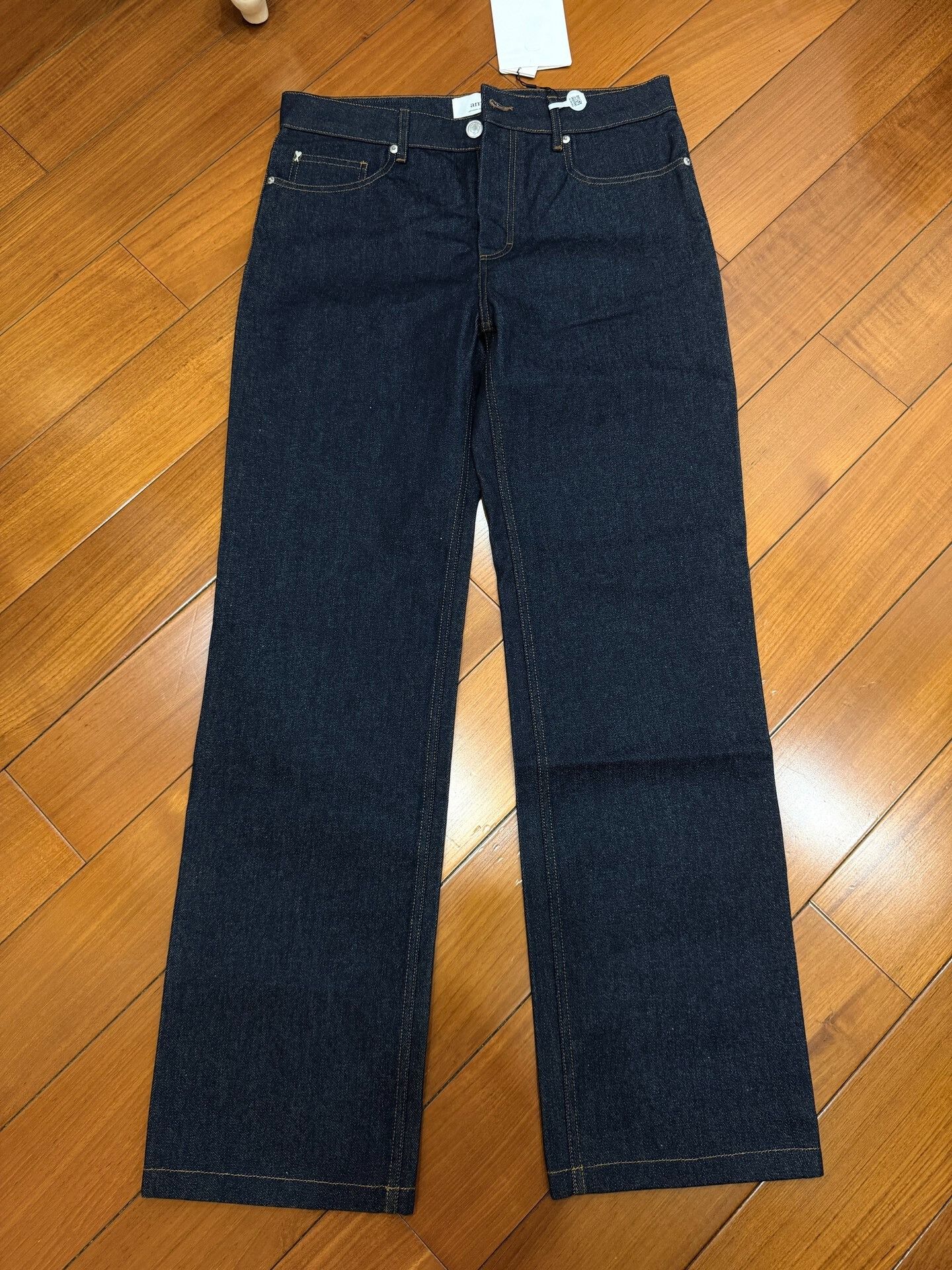 AMI AMI Dark Blue Straight Wide-Leg Jeans Size US 31 - 2 Thumbnail