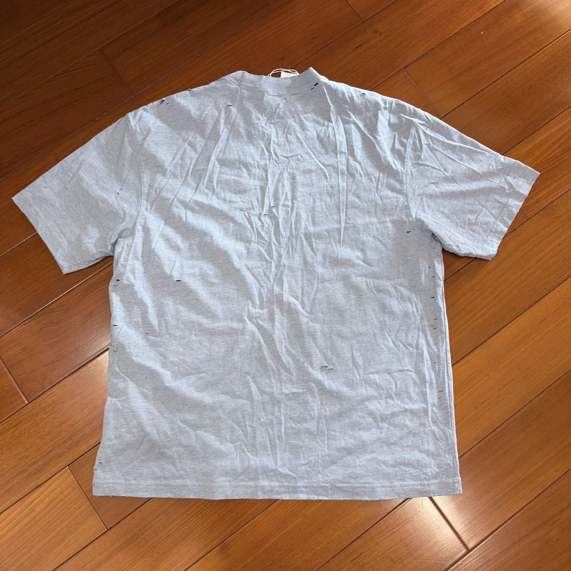 Acne Studios Acne Studio Light Blue Distressed Ripped Tee Size US L / EU 52-54 / 3 - 2 Thumbnail