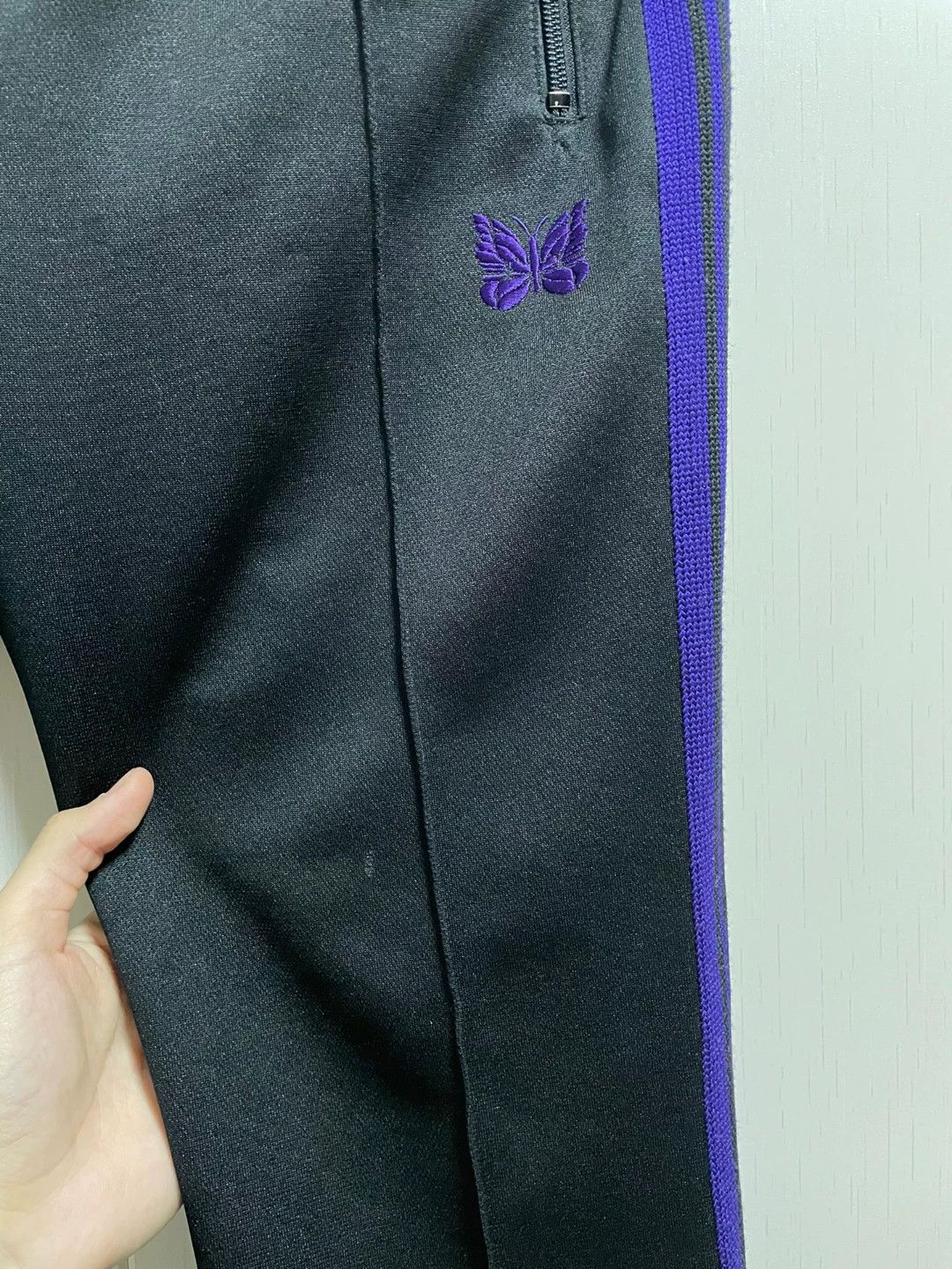 Needles Needles Black Purple Butterfly Straight Pants Size US 31 - 2 Thumbnail