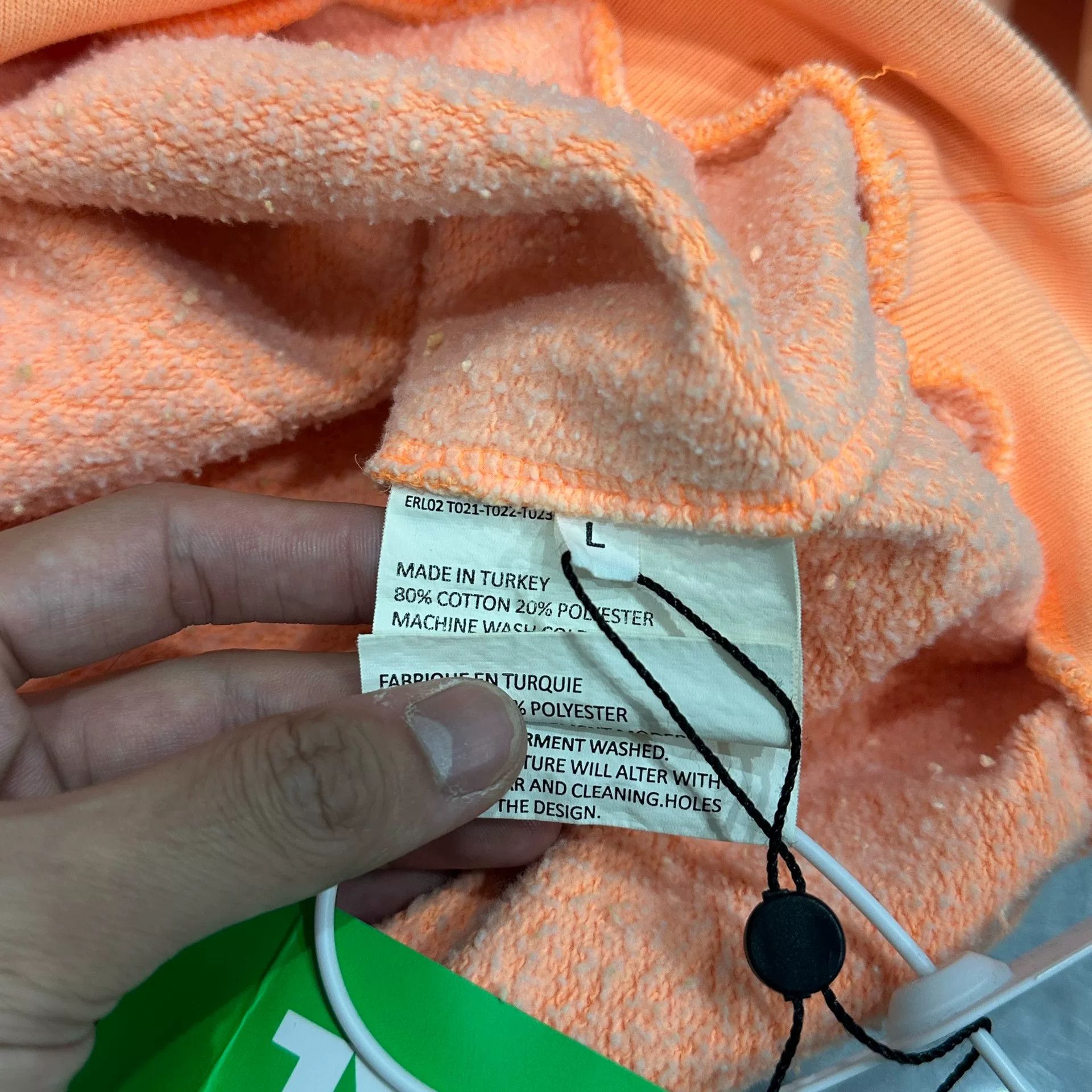 ERL ERL Salmon Orange Hoodie Sweatshirt Size US L / EU 52-54 / 3 - 5 Thumbnail