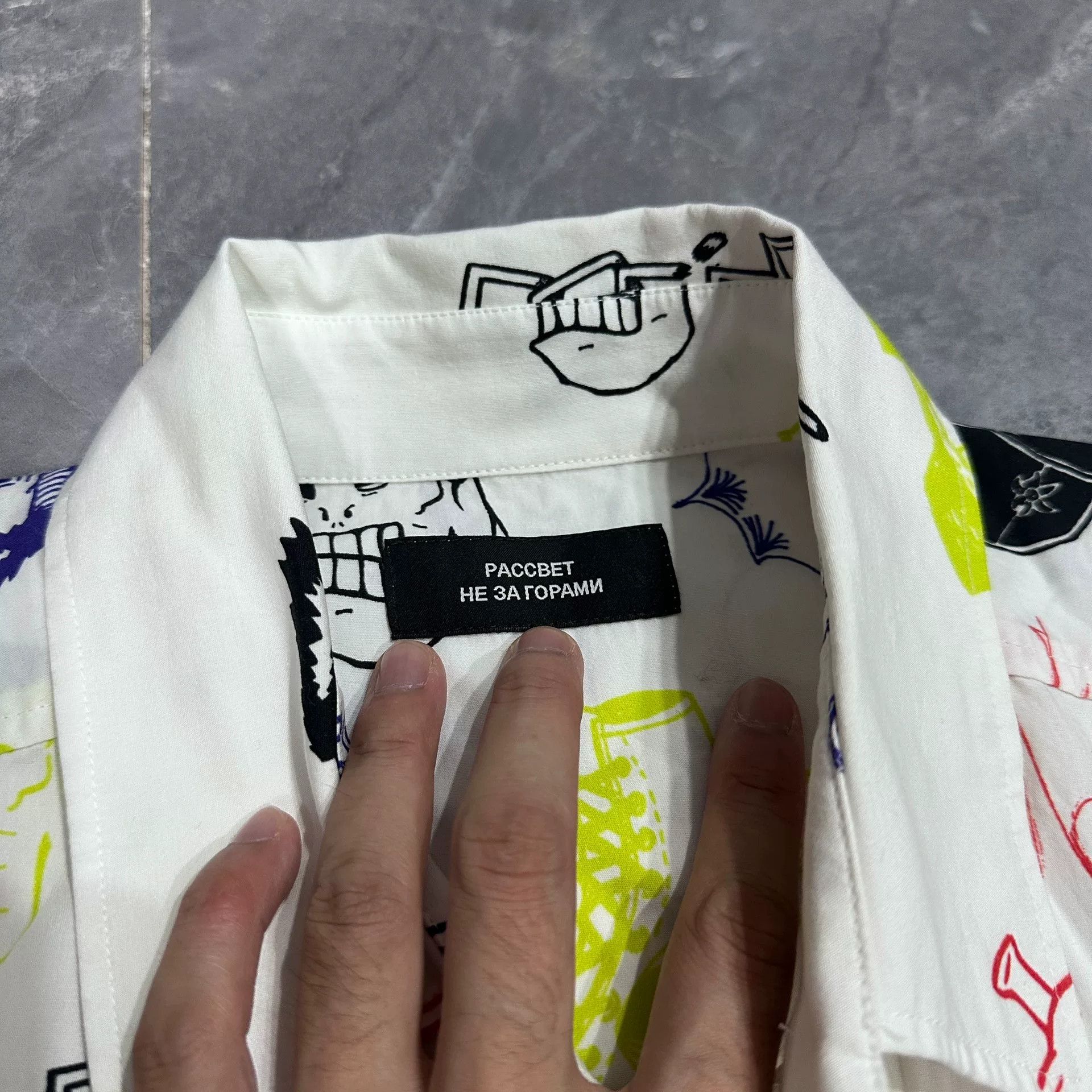 PACCBET Paccbet Gosha Graffiti White Long-Sleeve Shirt Size US L / EU 52-54 / 3 - 5 Thumbnail
