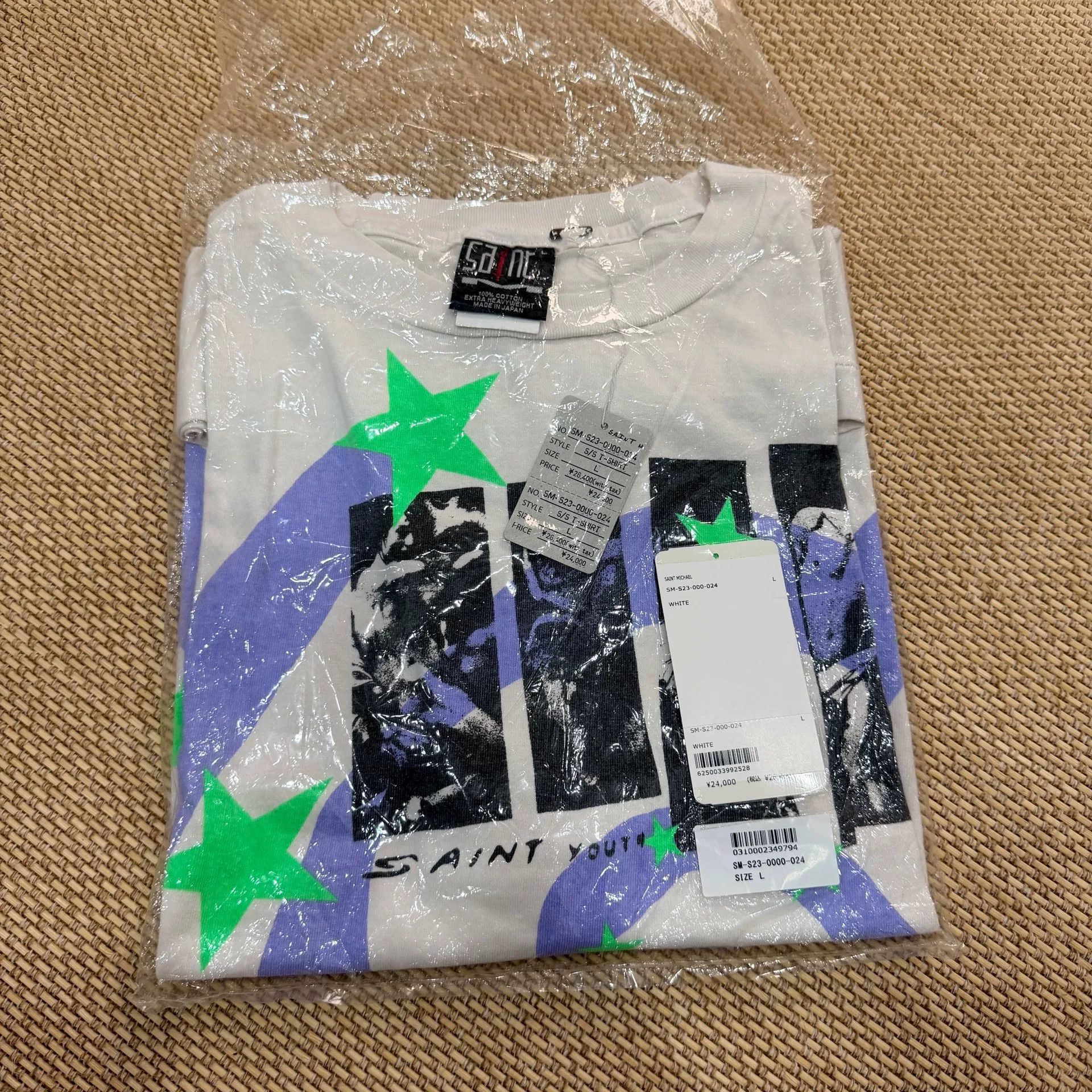Saint Michael Saint Michael Washed Vintage White Tee Size US L / EU 52-54 / 3 - 7 Thumbnail