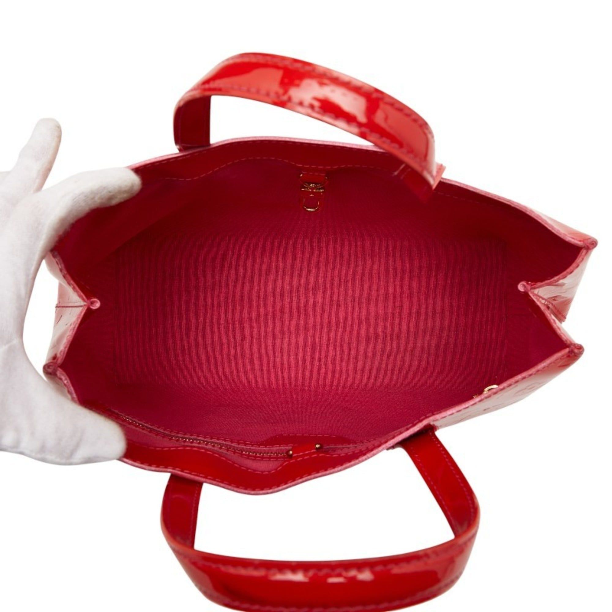 Louis Vuitton Louis Vuitton Monogram Vernis Wilshire PM Handbag M93642 Pomme d'Amour Red Patent Leather Women's LOUIS VUITTON Size ONE SIZE - 9 Thumbnail