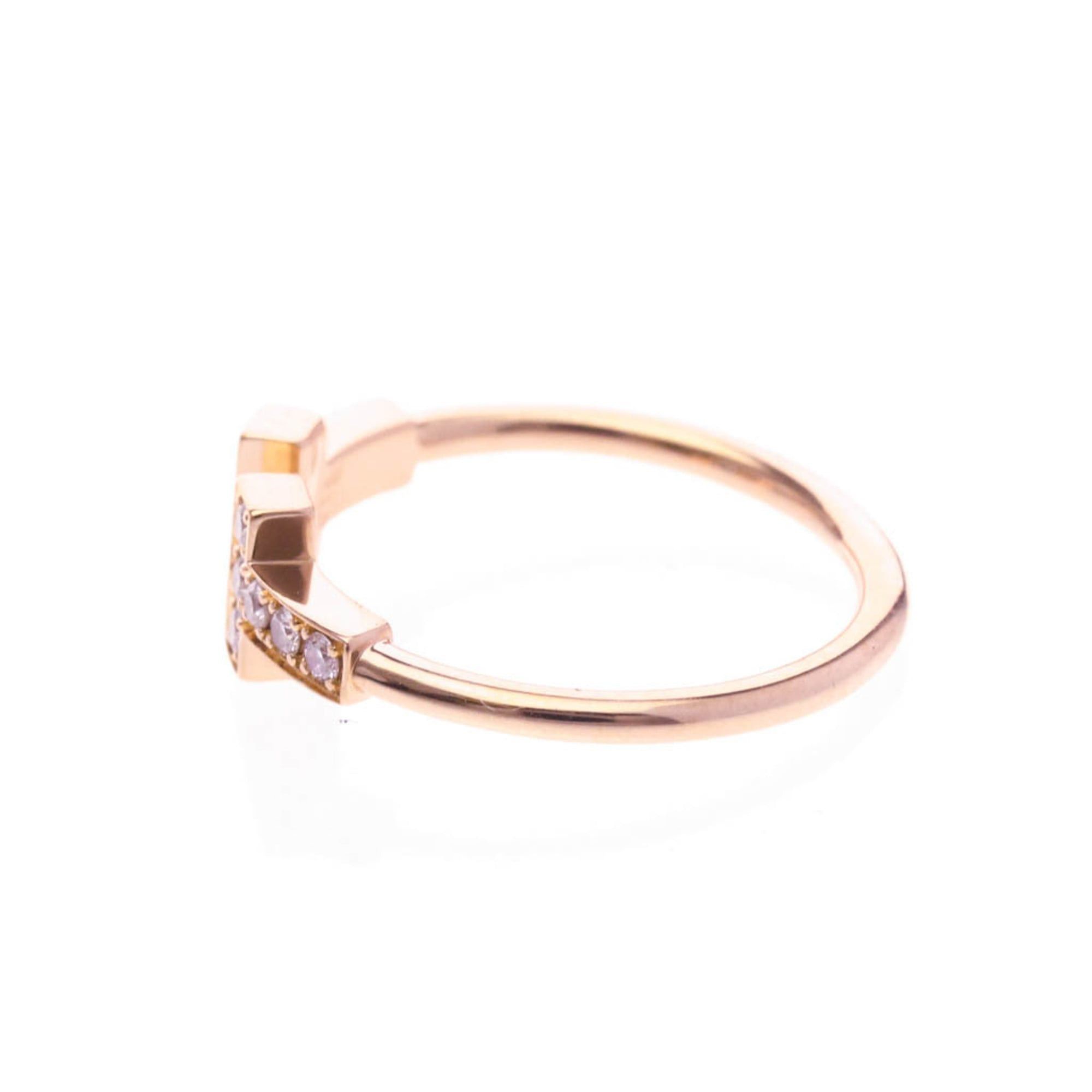 Tiffany & Co. Tiffany T-wire Ring With Diamond Pink Gold (18K) Fashion Diamond Band Ring Pink Gold Size ONE SIZE - 2 Thumbnail