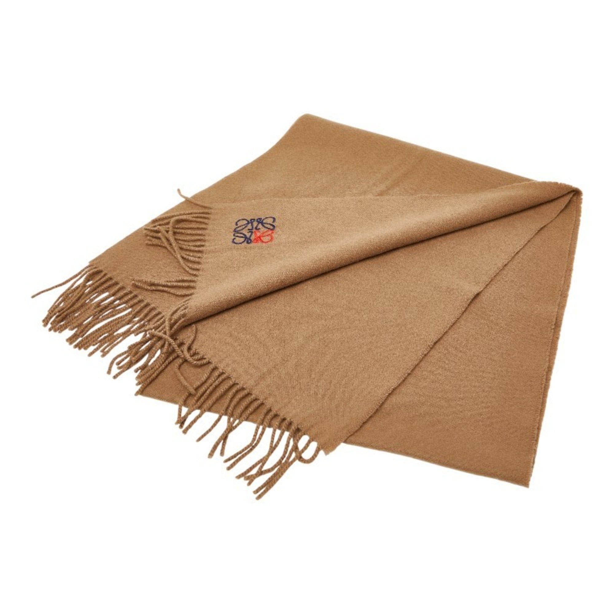 Loewe LOEWE Anagram Scarf, Brown, 100% Cashmere, Women's Size ONE SIZE - 2 Thumbnail